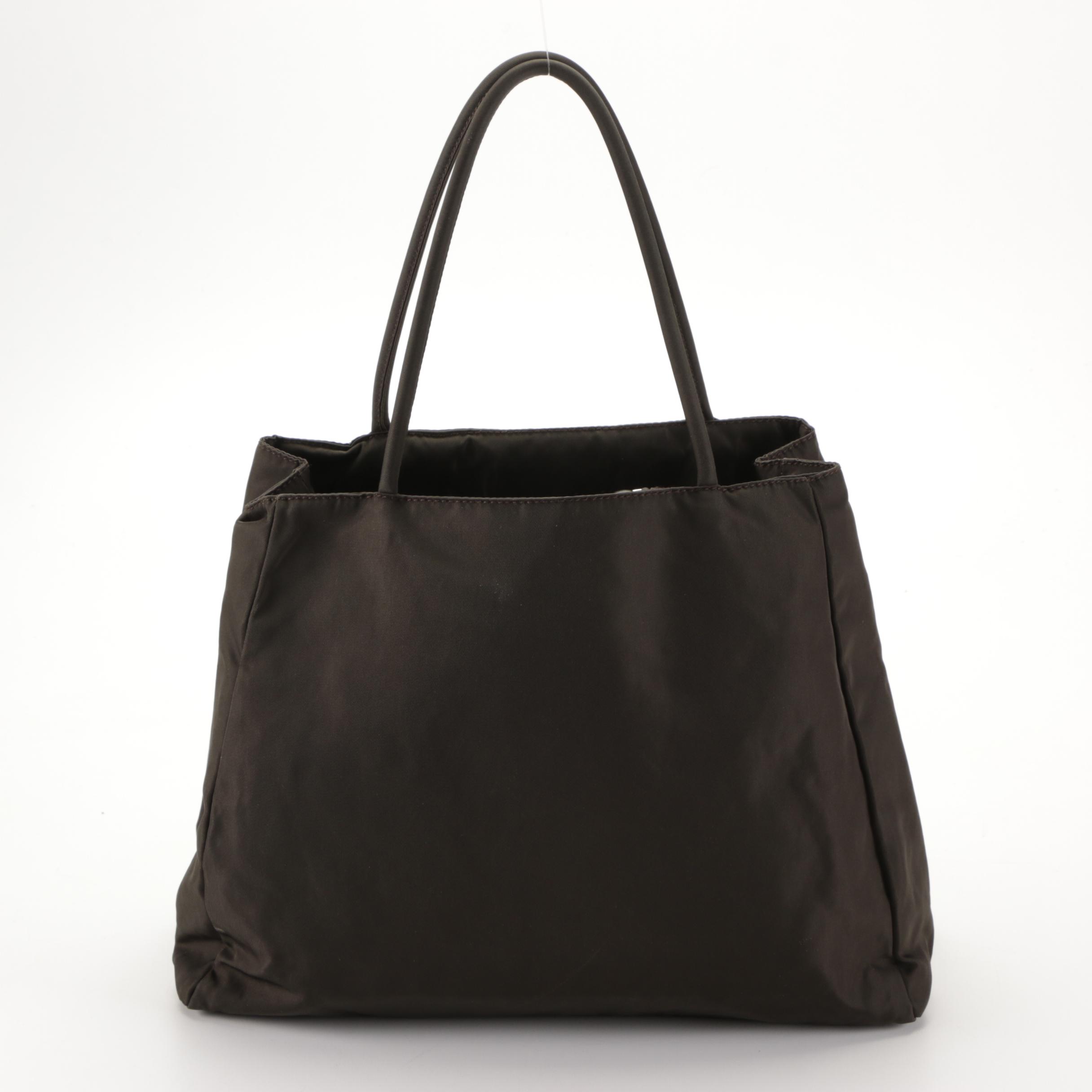 Prada Tessuto Tote Bag in Khaki Green Nylon