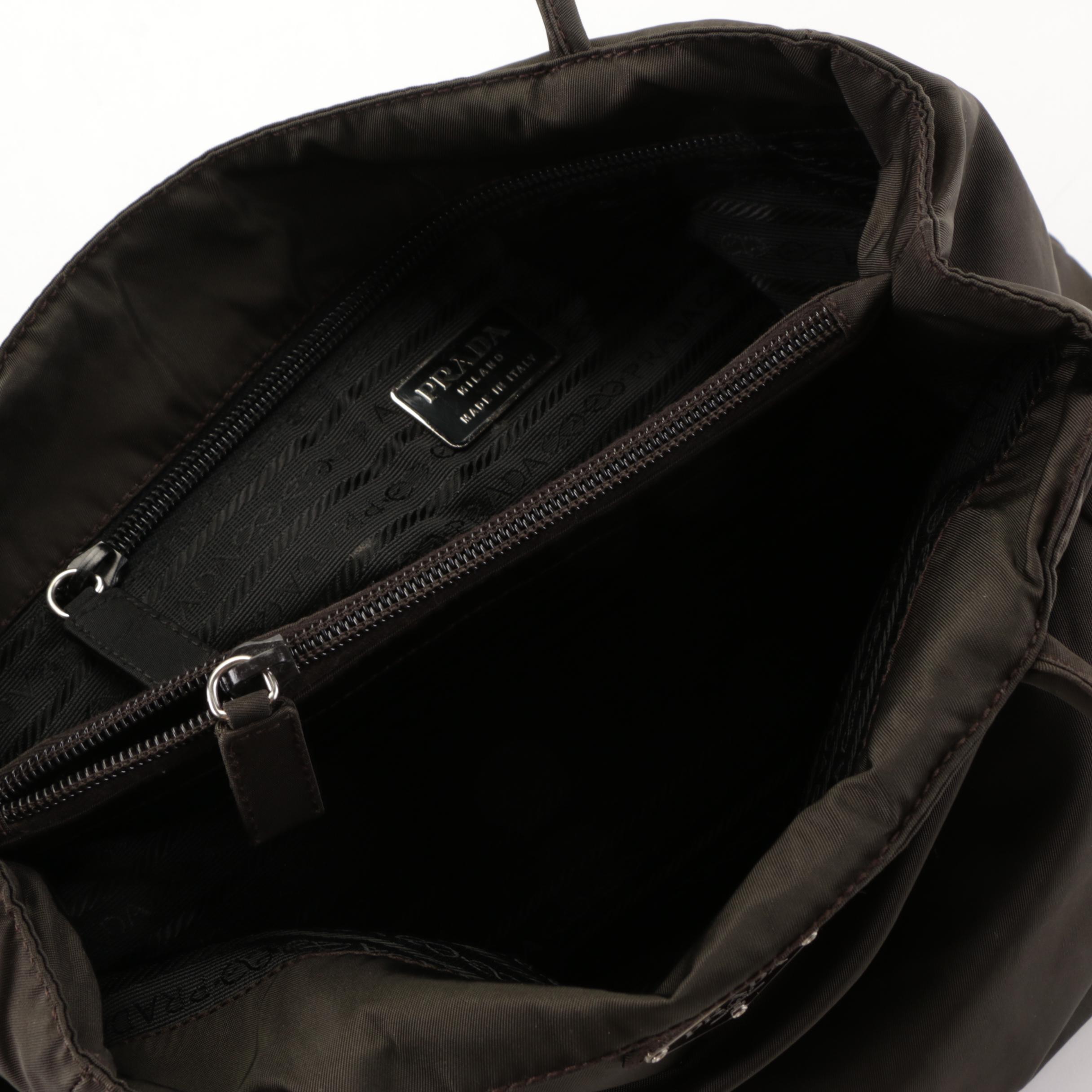 Prada Tessuto Tote Bag in Khaki Green Nylon