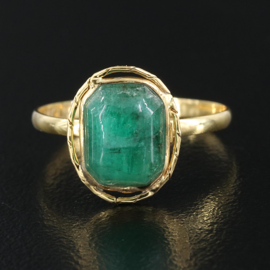 14K Emerald Solitaire Ring