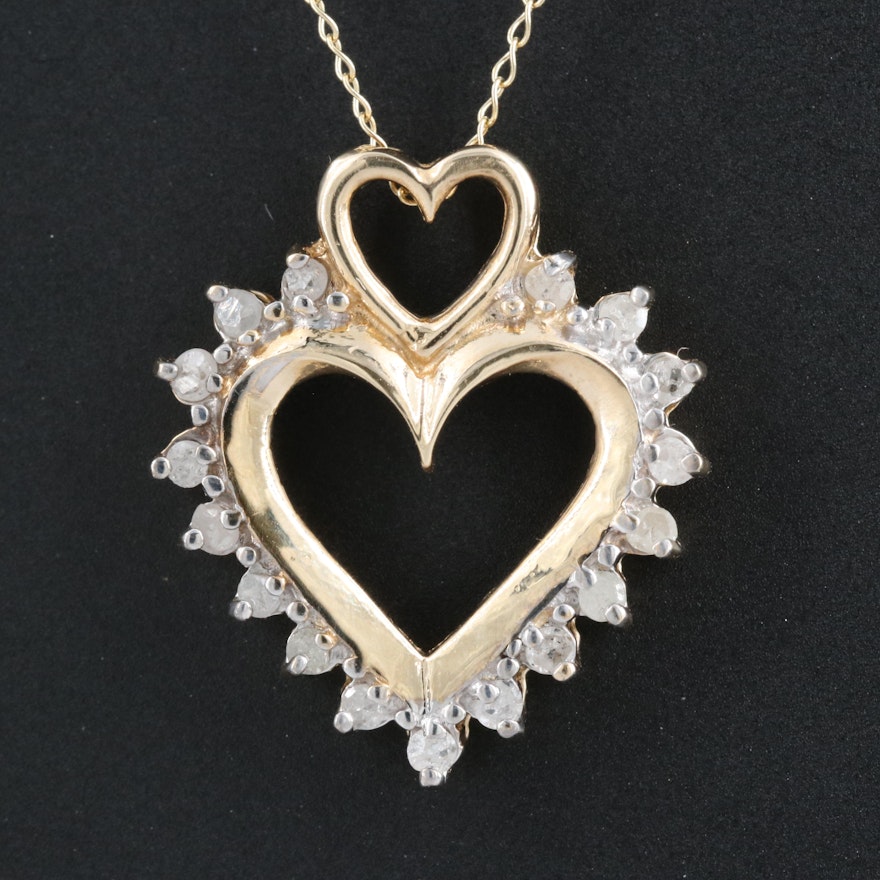 10K Diamond Heart Necklace