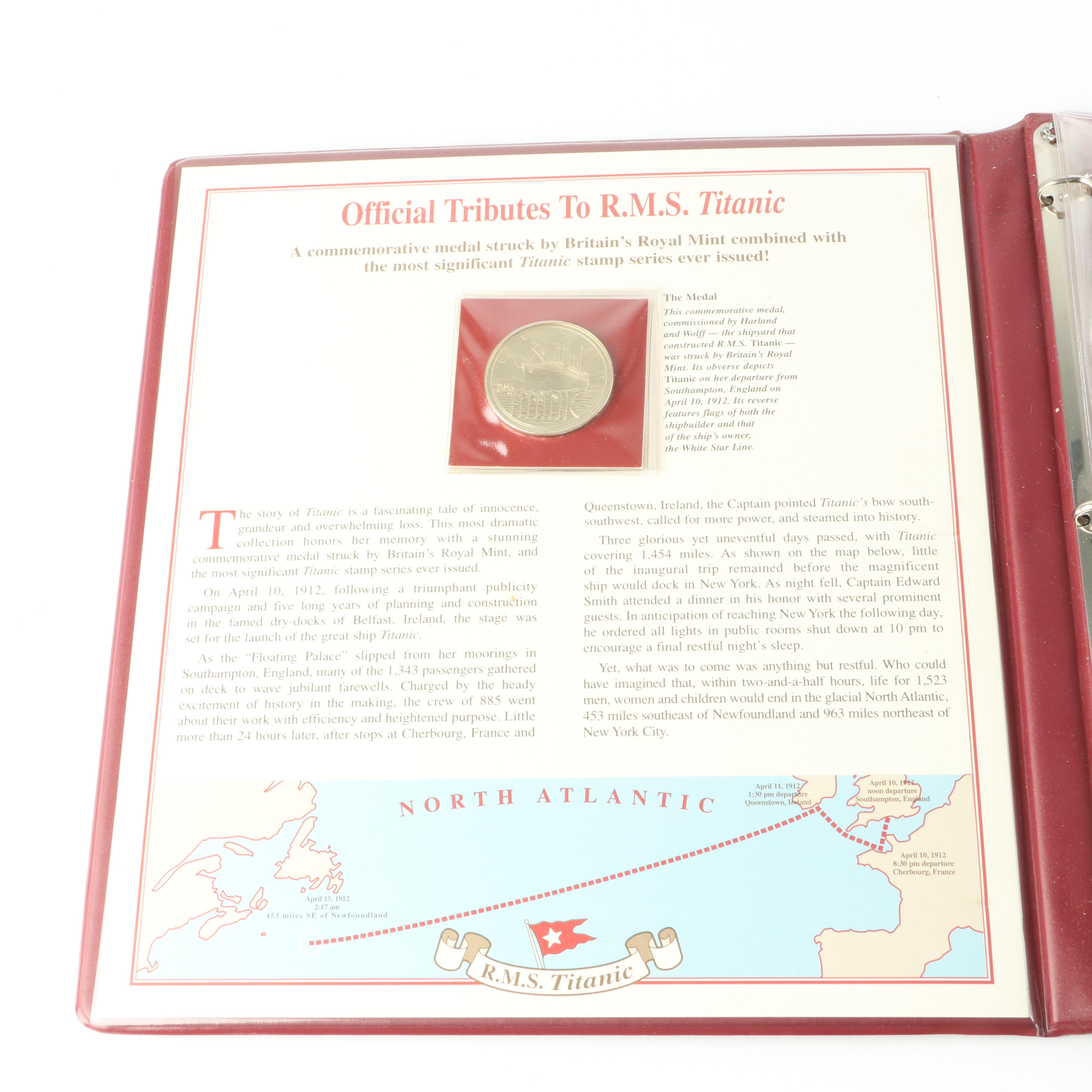 "Official Tributes to R.M.S. Titanic" Postage Stamp Album