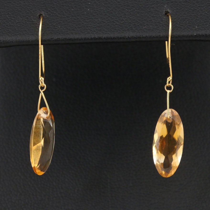 14K Citrine Earrings