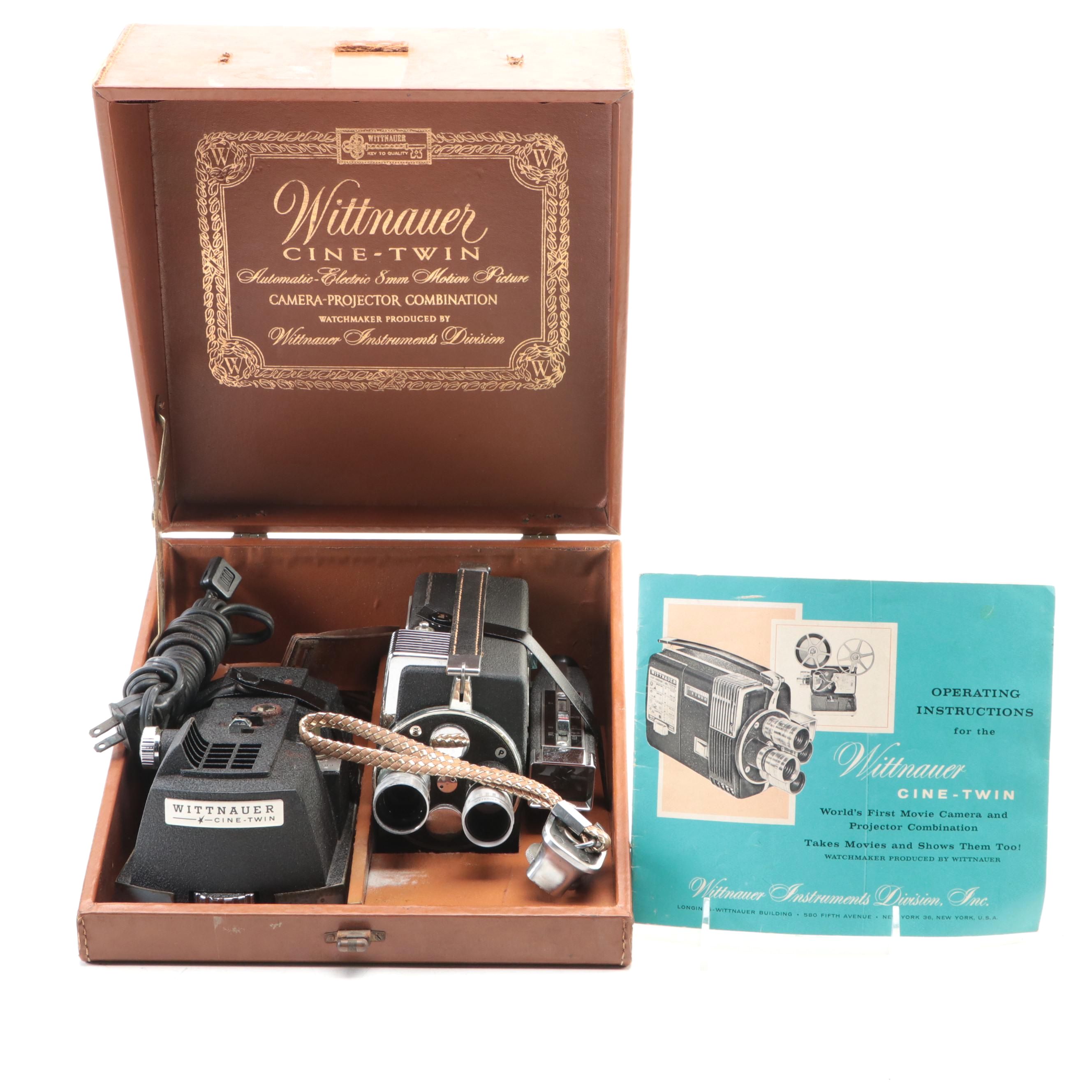 Wittnaur Cine-Twin Automatic 8mm Video Camera and Projector Set, 1957