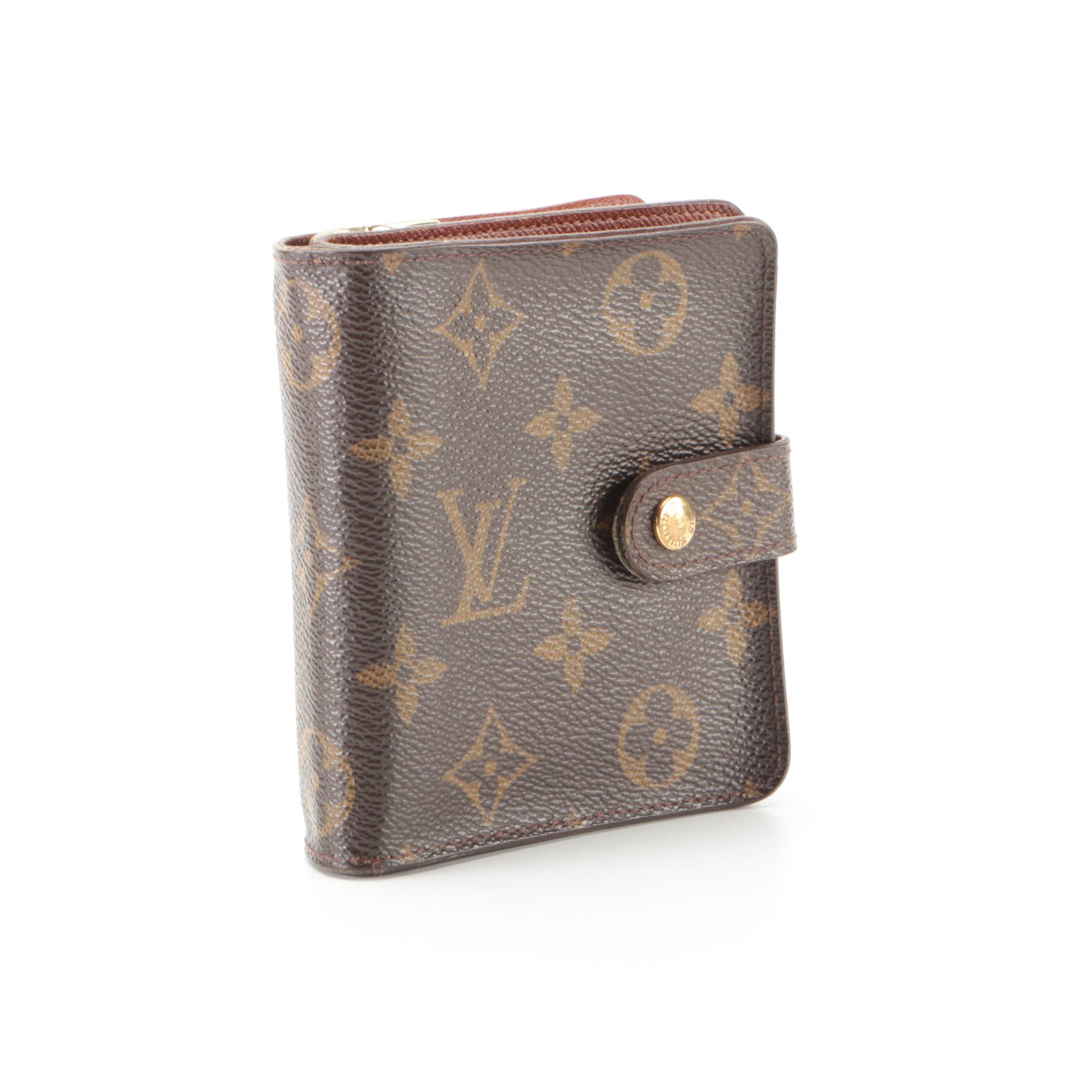 Louis Vuitton Compact Wallet in Monogram Canvas and Leather