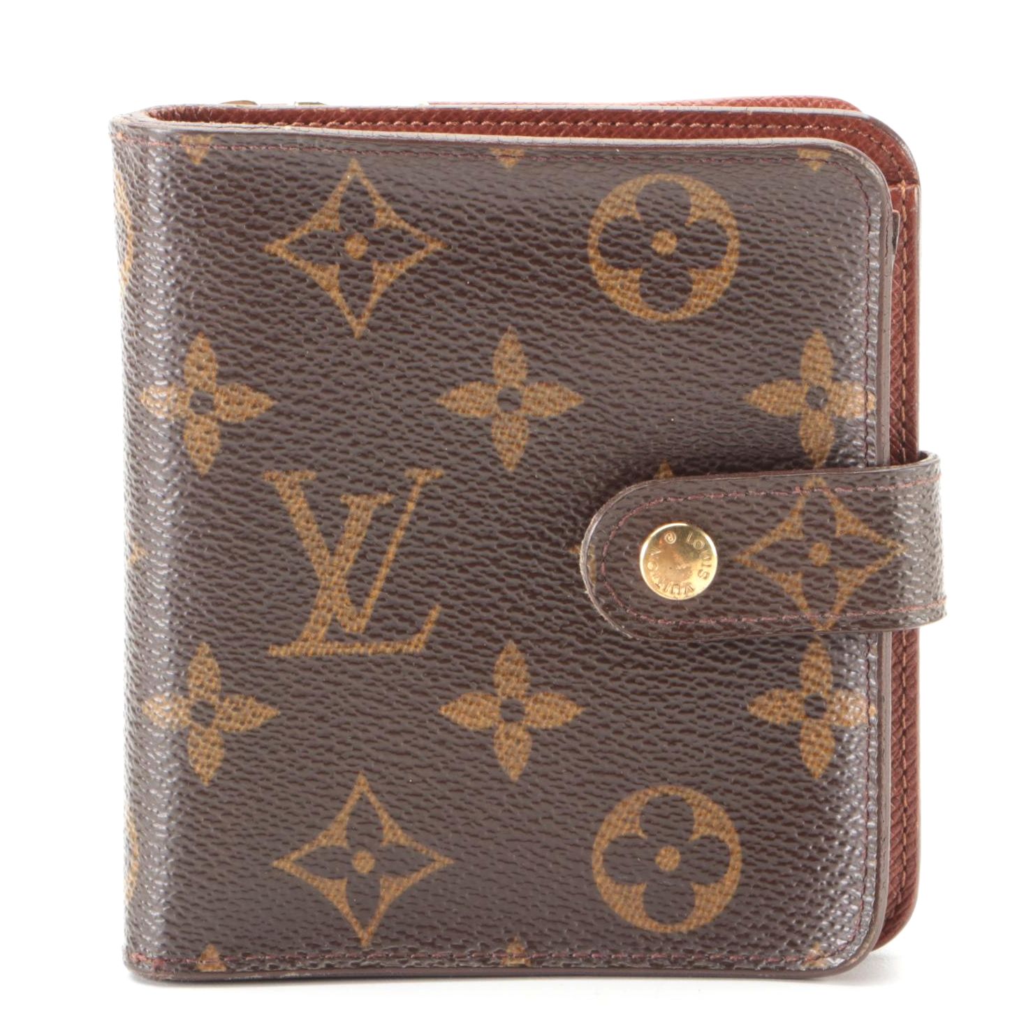 Louis Vuitton Compact Wallet in Monogram Canvas and Leather