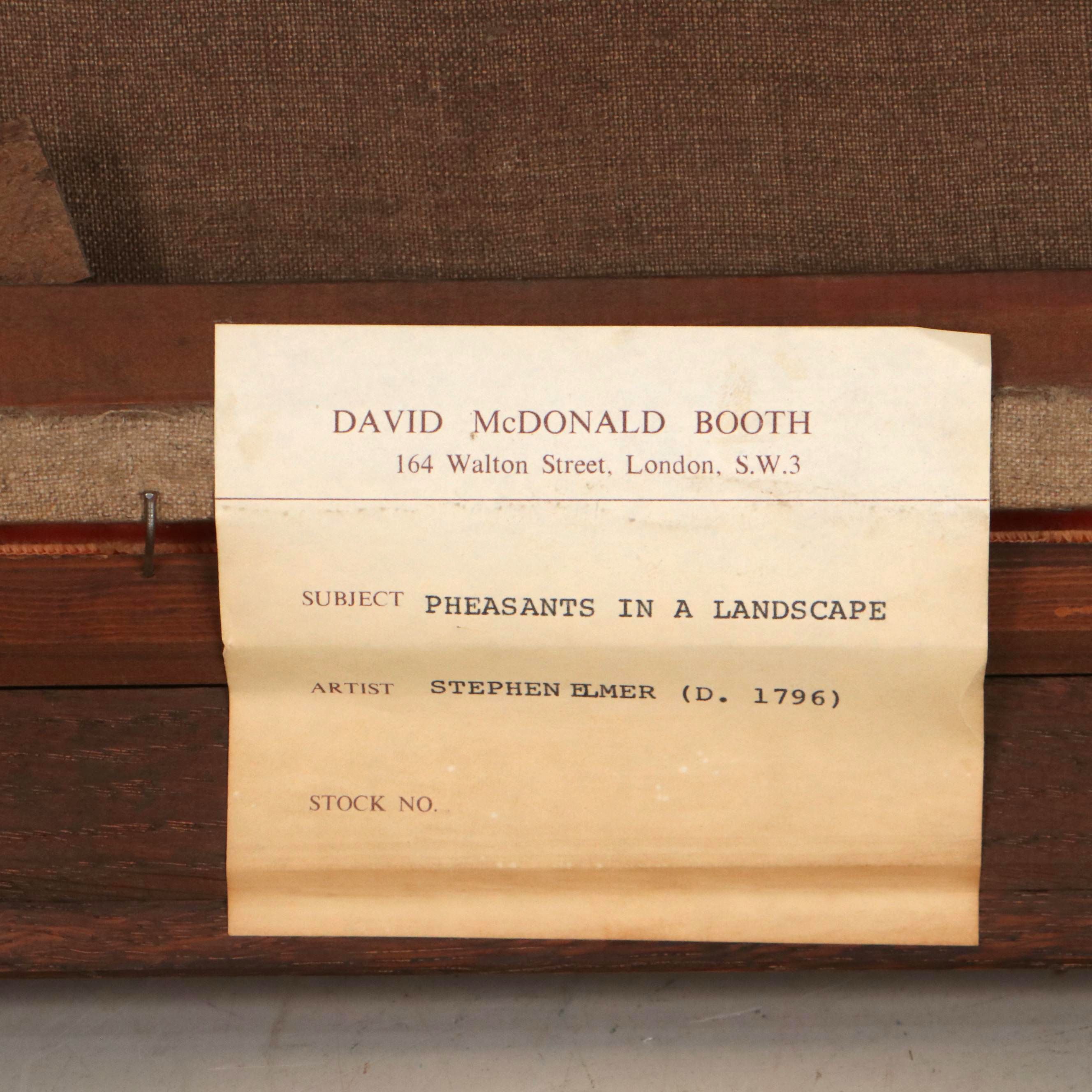 Stephen Elmer "Pheasants in Landscape" Oil Painting