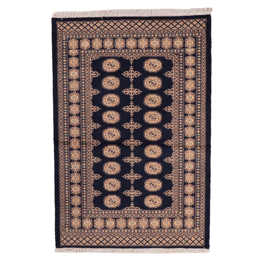 4'1 x 6'5 hand-Knotted Afghan Turkmen Area Rug