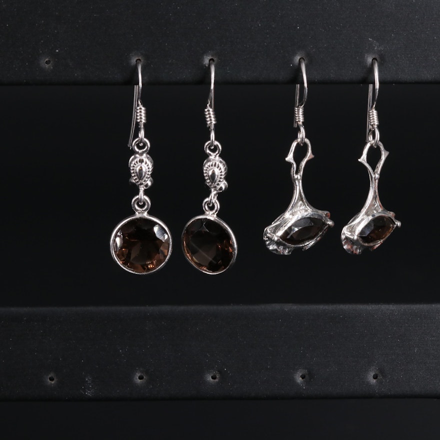 Sterling Silver Earring Collection Including Quartz