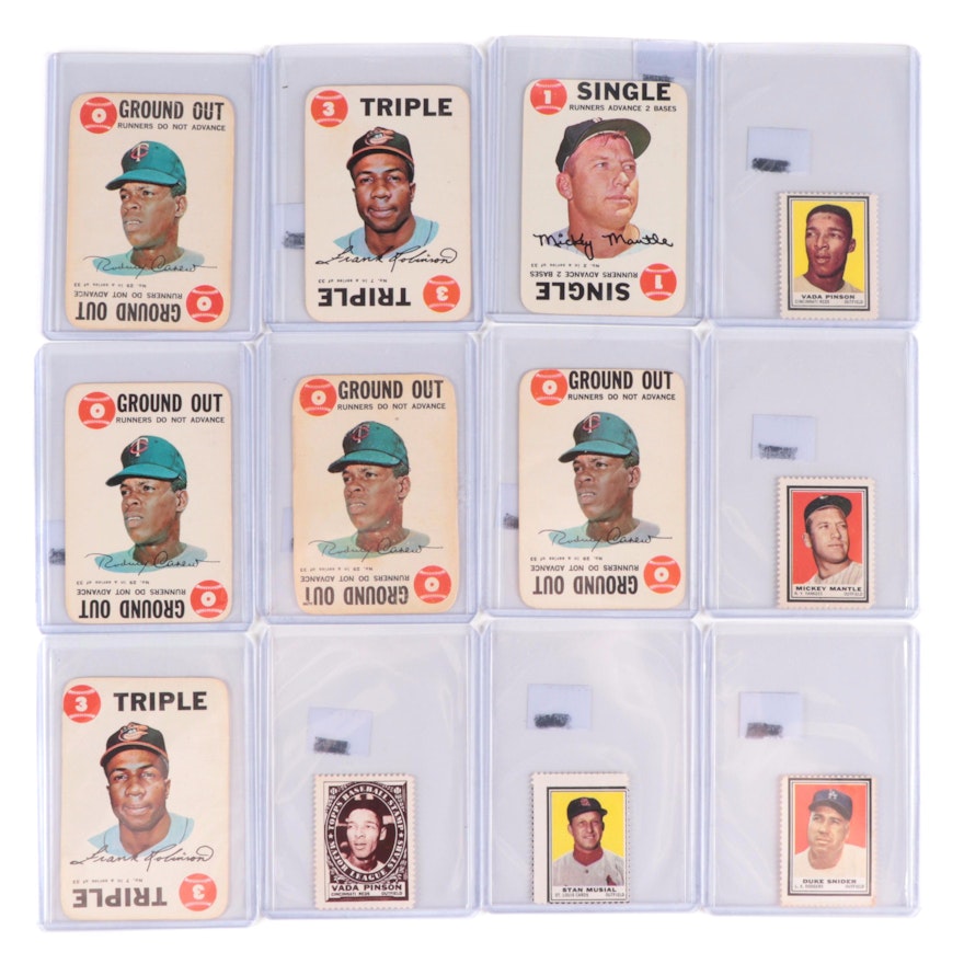 1960s Topps Baseball Cards and Stamps with Mantle, Carew, Robinson, More Stars