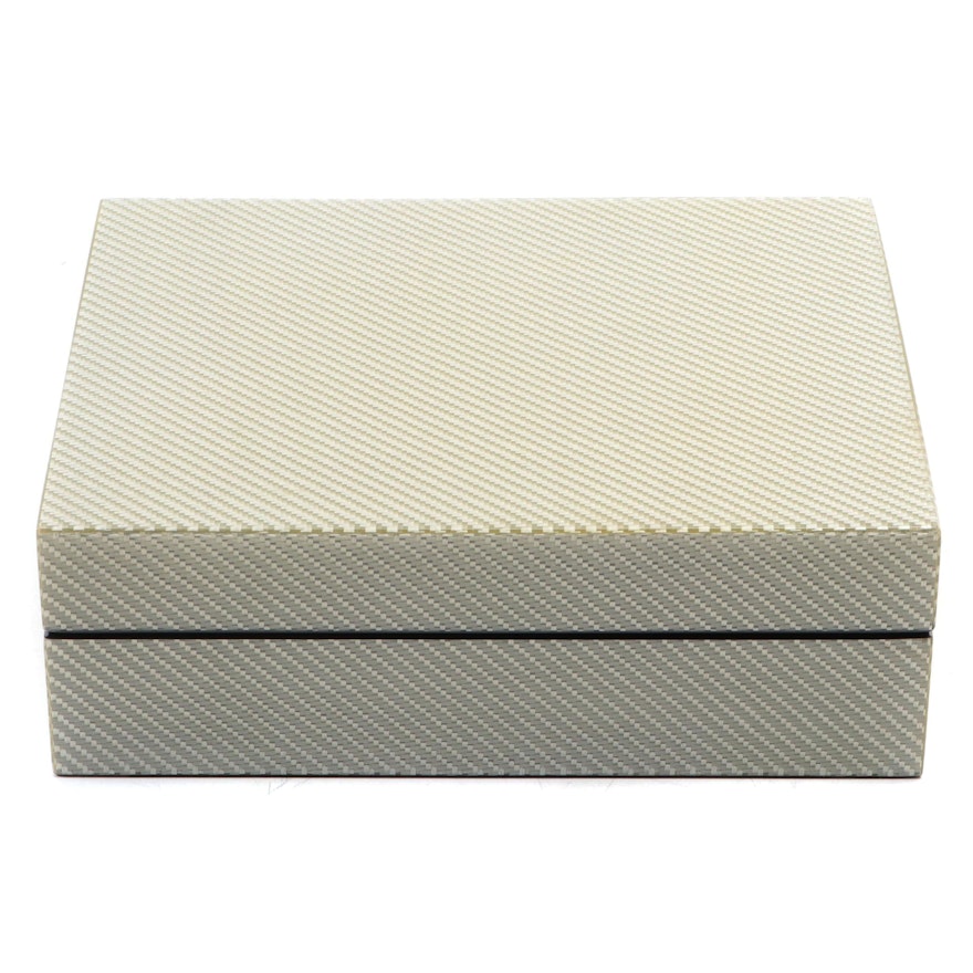 Reed & Barton Lacquered Carbon Fiber Style Jewelry Box