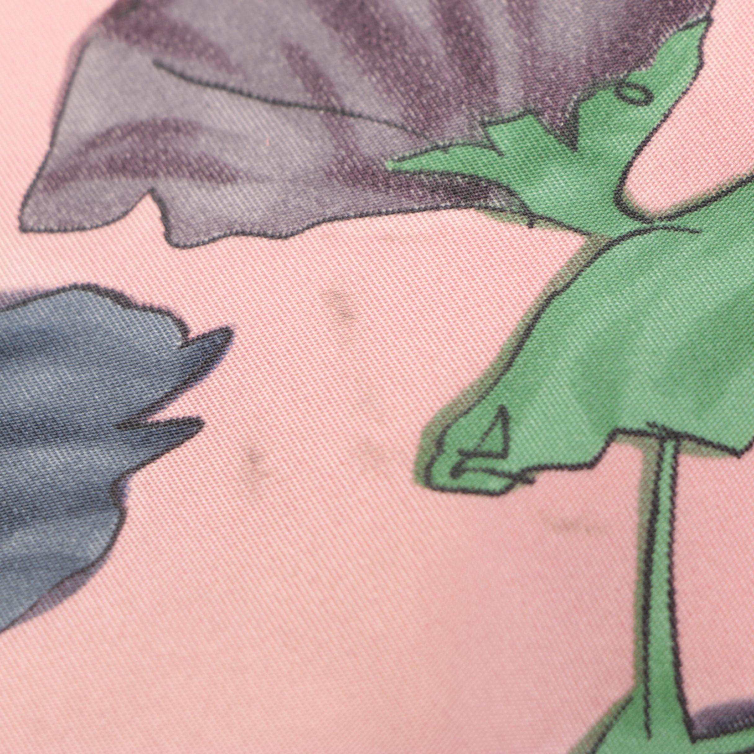 Prada Tote Bag in Floral Print Tessuto Nylon and Saffiano Leather Trim