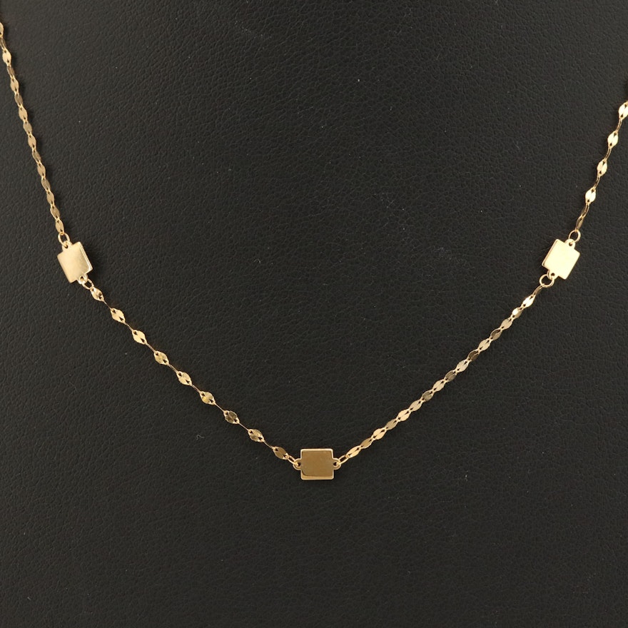 14K Station Necklace