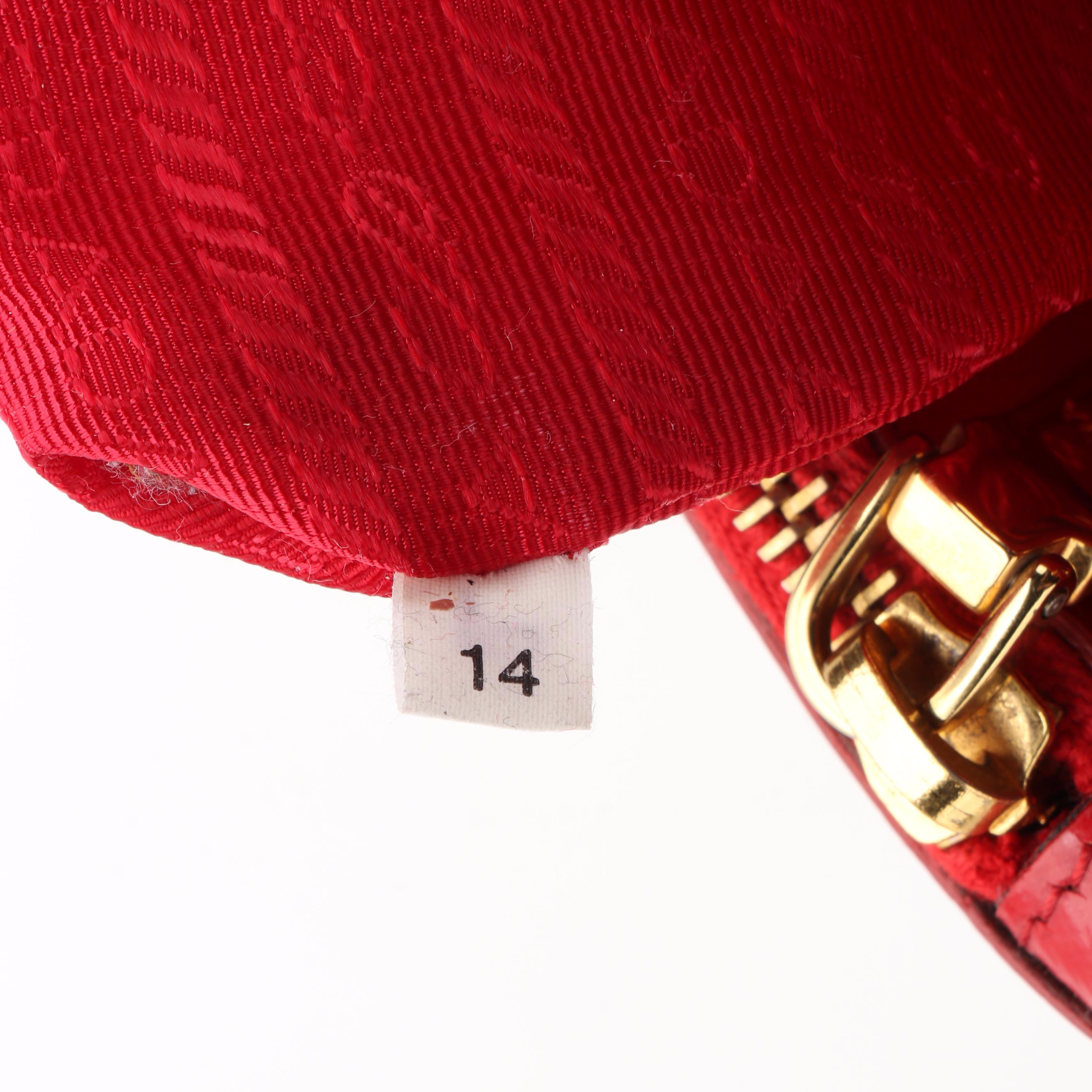 Prada Red Saffiano Patent Leather Tote Bag