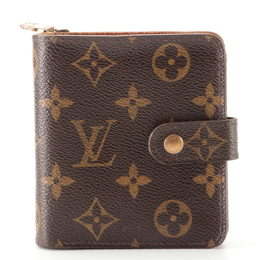 Louis Vuitton Compact Wallet in Monogram Canvas and Leather