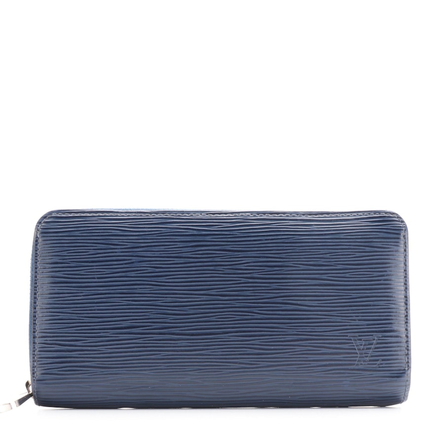 Louis Vuitton Zippy Wallet in Dark Blue Epi Leather with Box