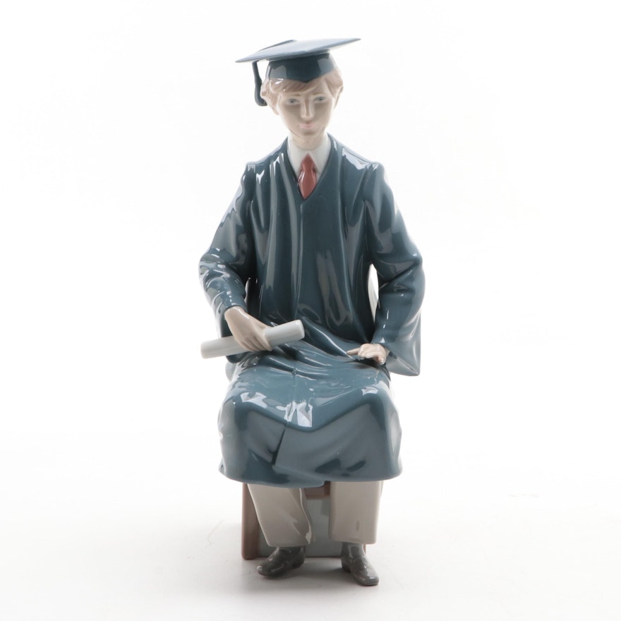 Lladró "Boy Graduate" Porcelain Figurine Designed by Francisco Catala