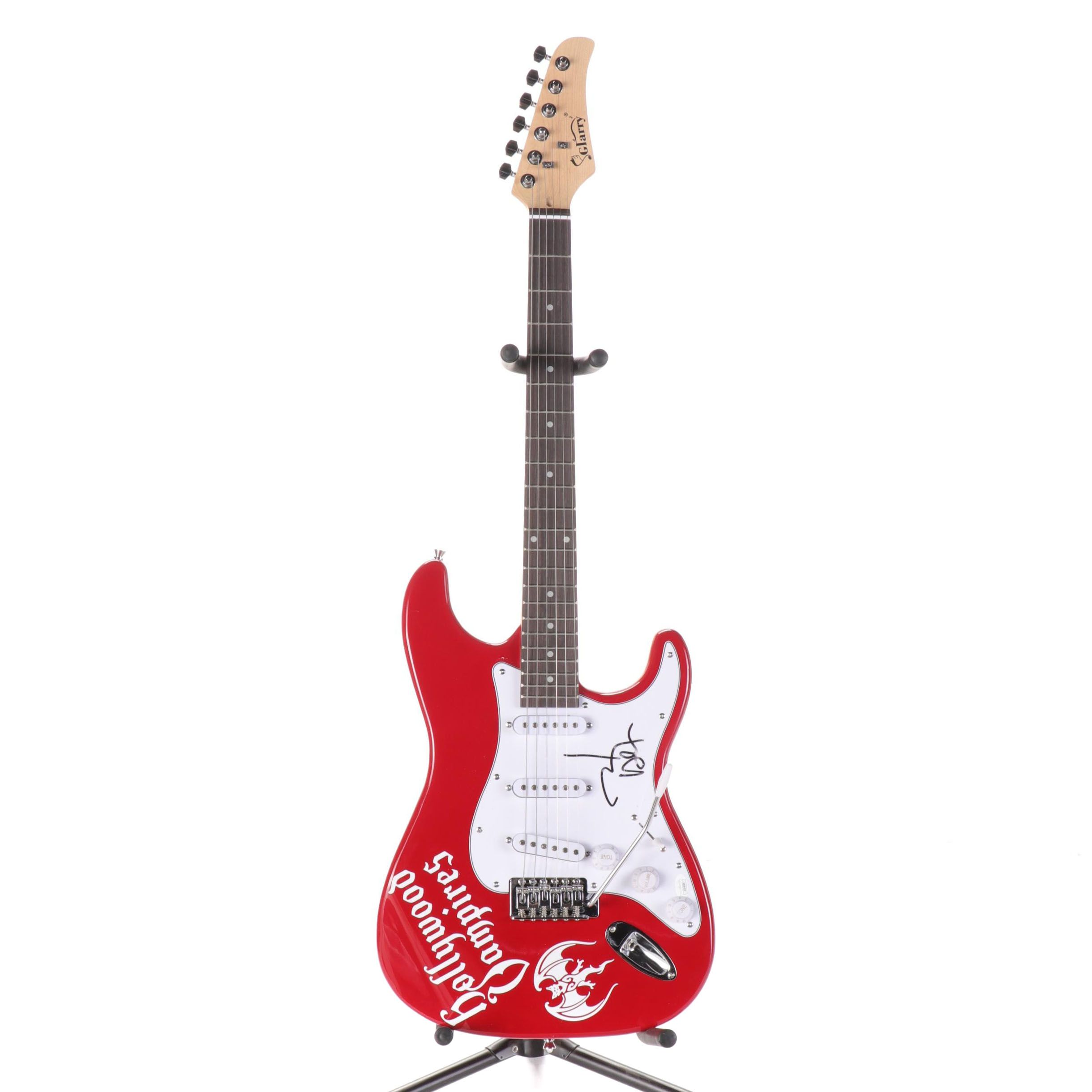 Johnny Depp of Hollywood Vampires Signed Glarry Red Enameled Electric Guitar