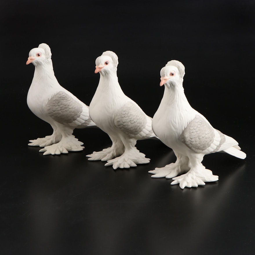 Boehm "Tumbler Pigeons" Porcelain Figurines