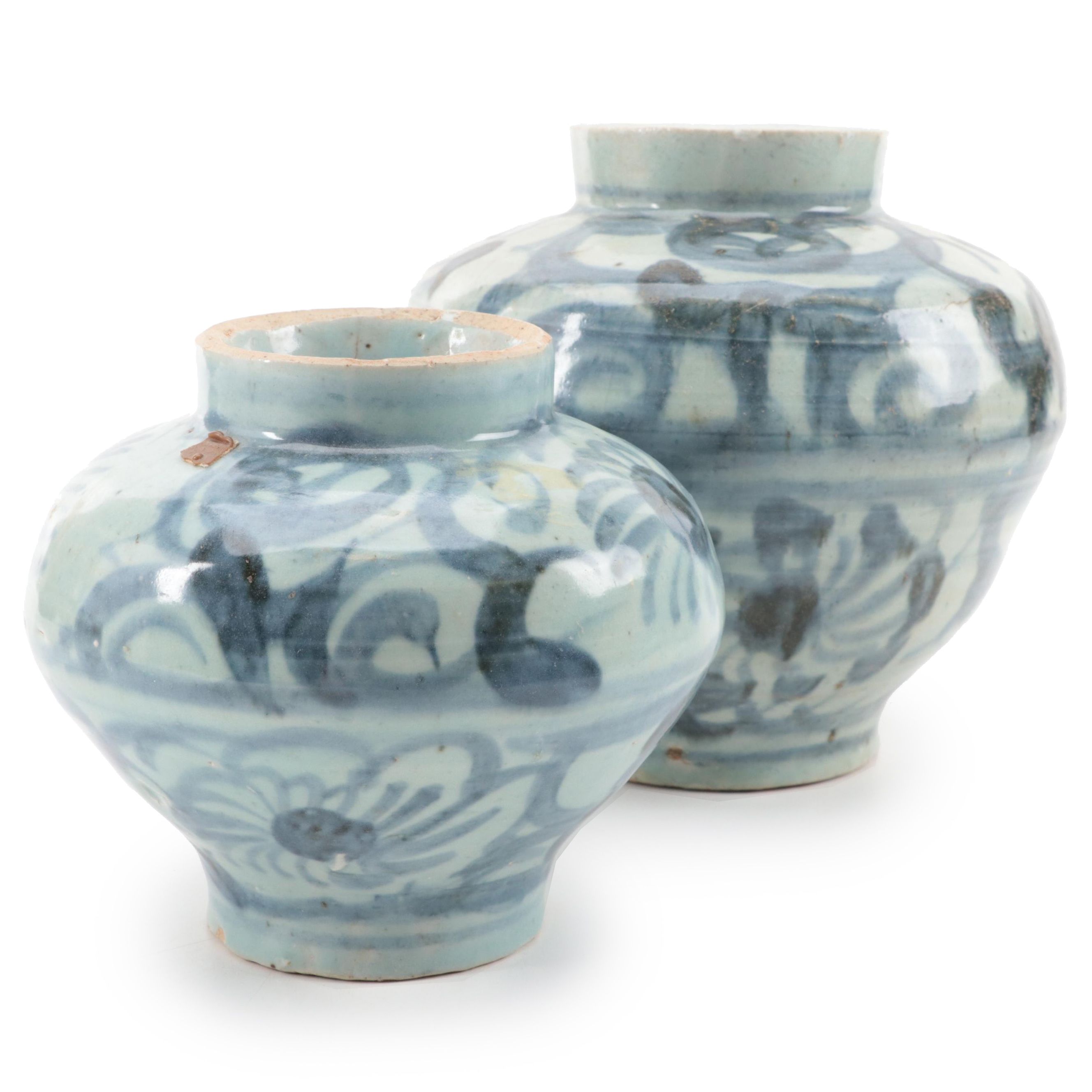 Chinese Swatow Zhangzhou Ware Porcelain Jarlets, Antique