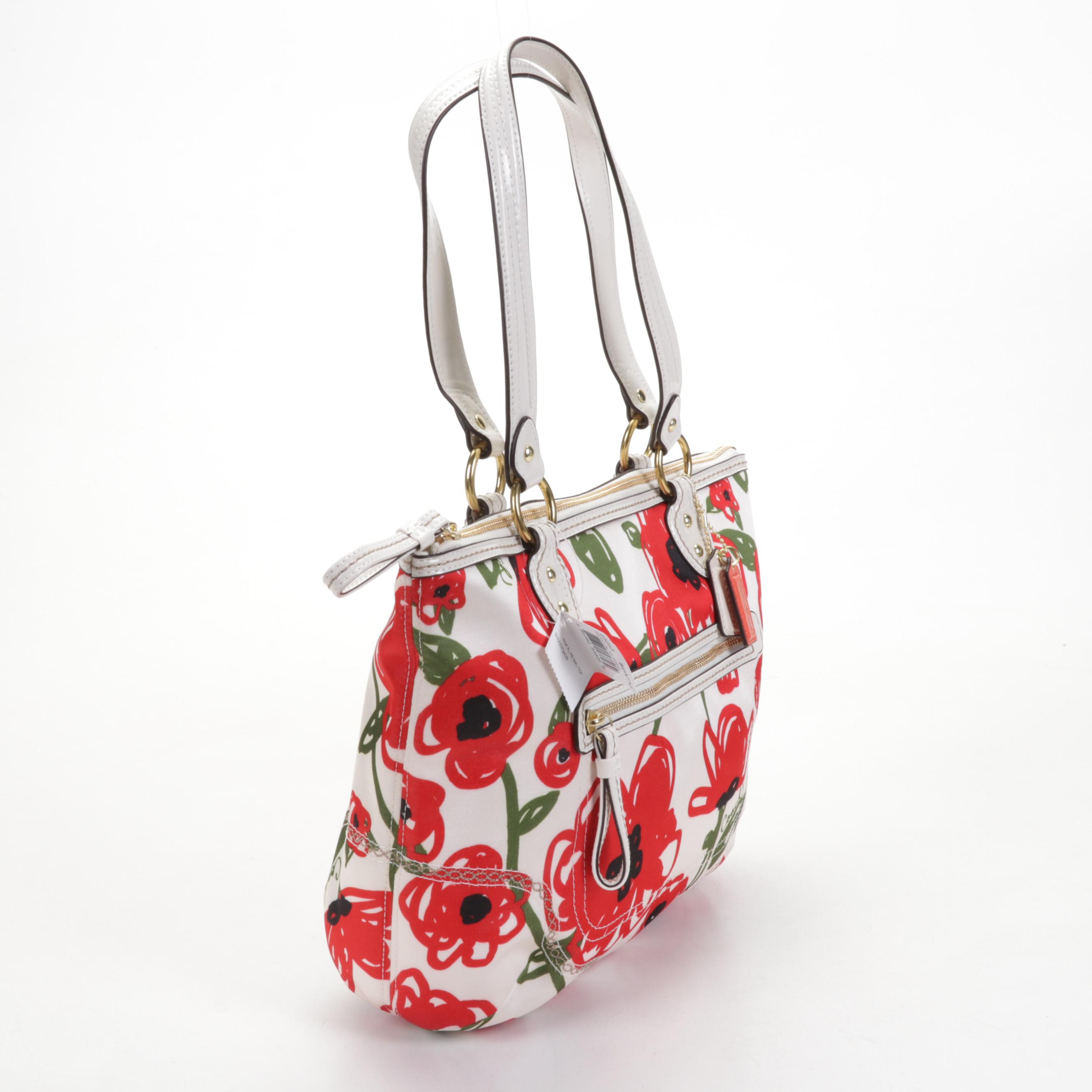 Coach Hallie Poppy Tote Bag