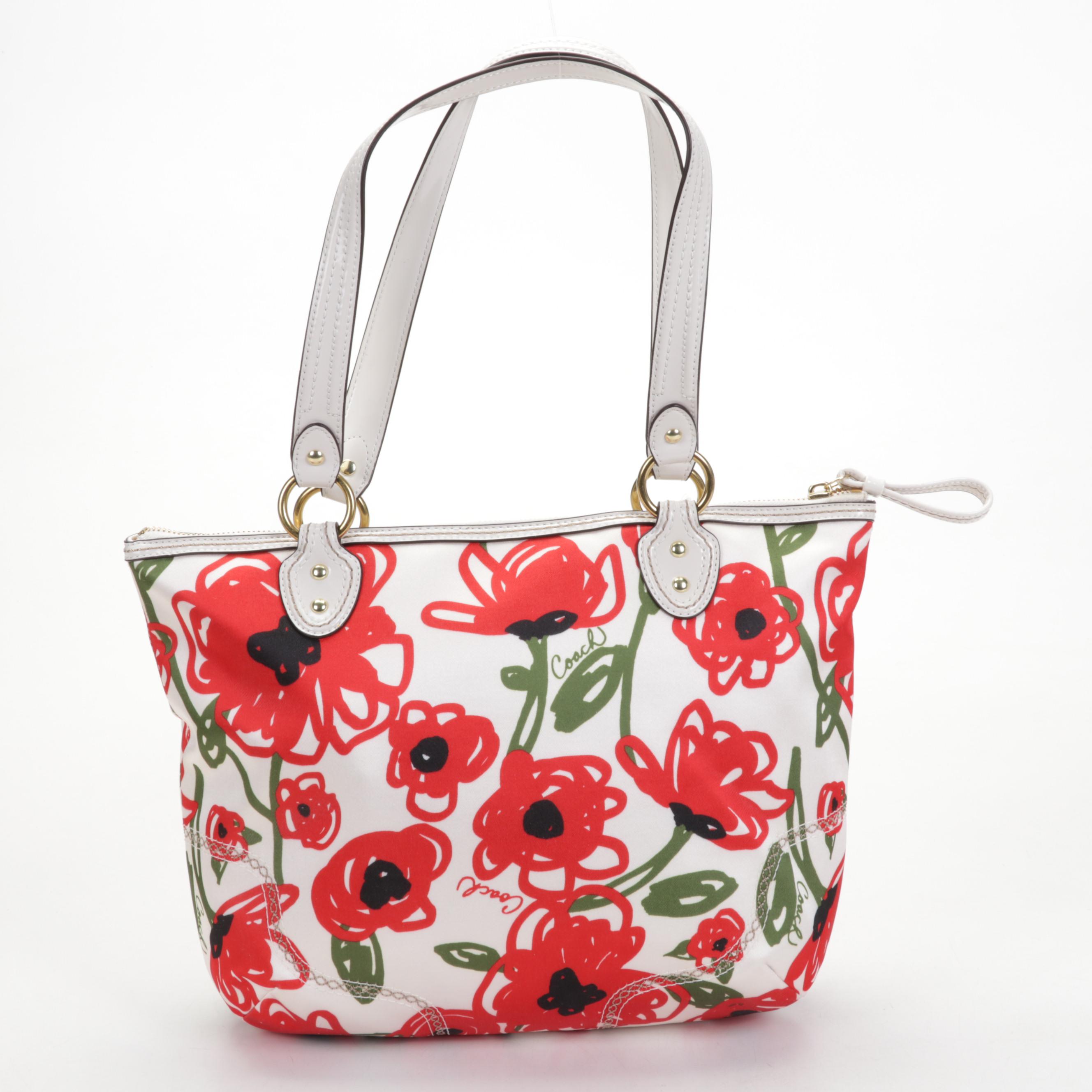 Coach Hallie Poppy Tote Bag