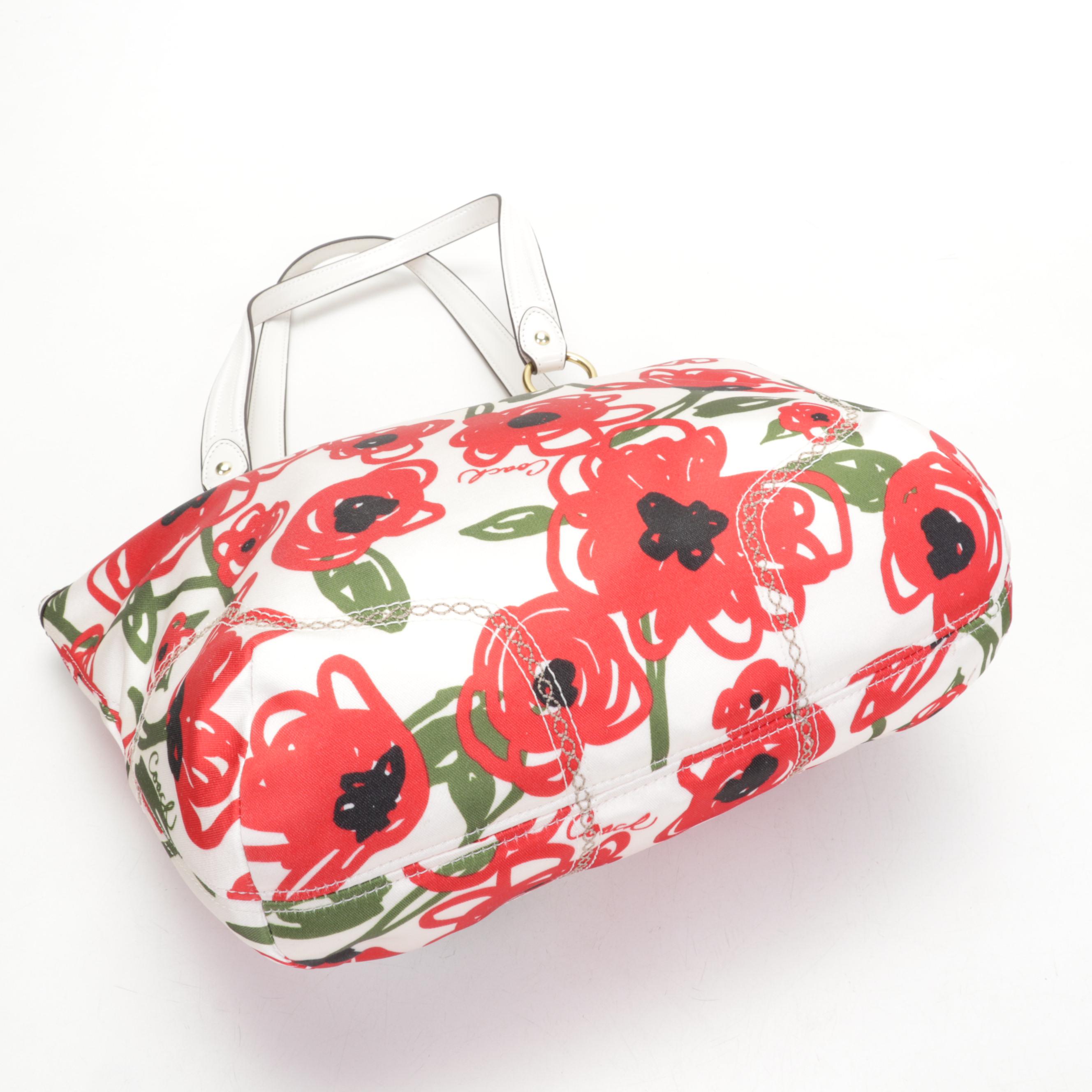 Coach Hallie Poppy Tote Bag