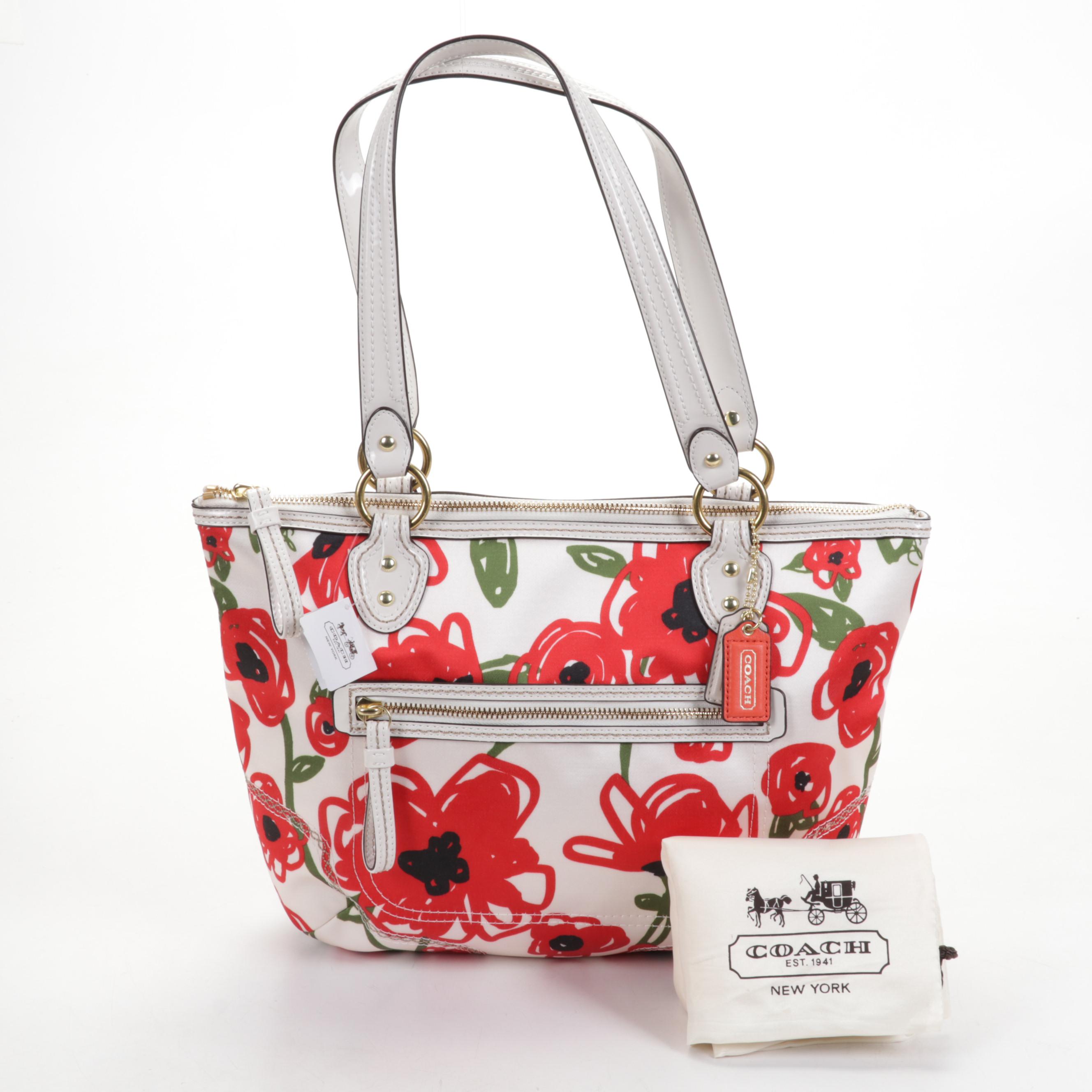 Coach Hallie Poppy Tote Bag