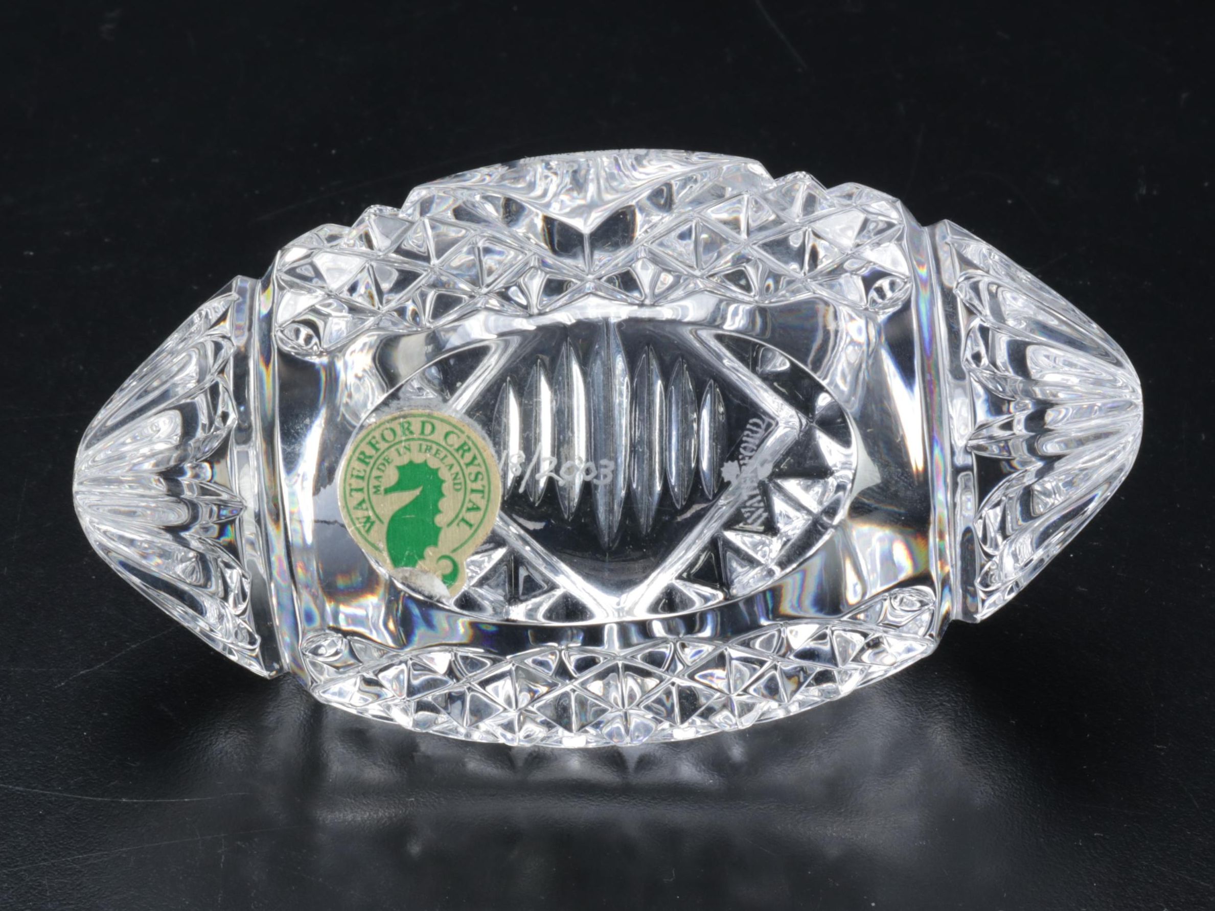 Waterford Cut Crystal Ohio State Football National Champions Paperweight, 2002