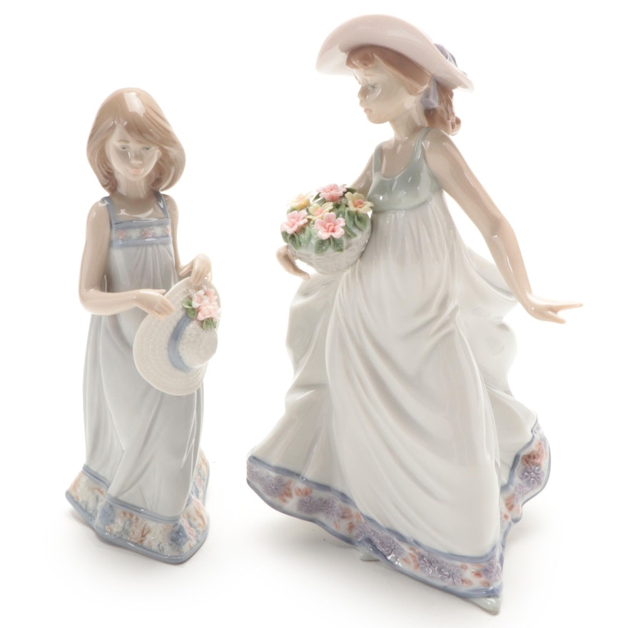 Lladró "Carefree" and "Cathy" Porcelain Figurines