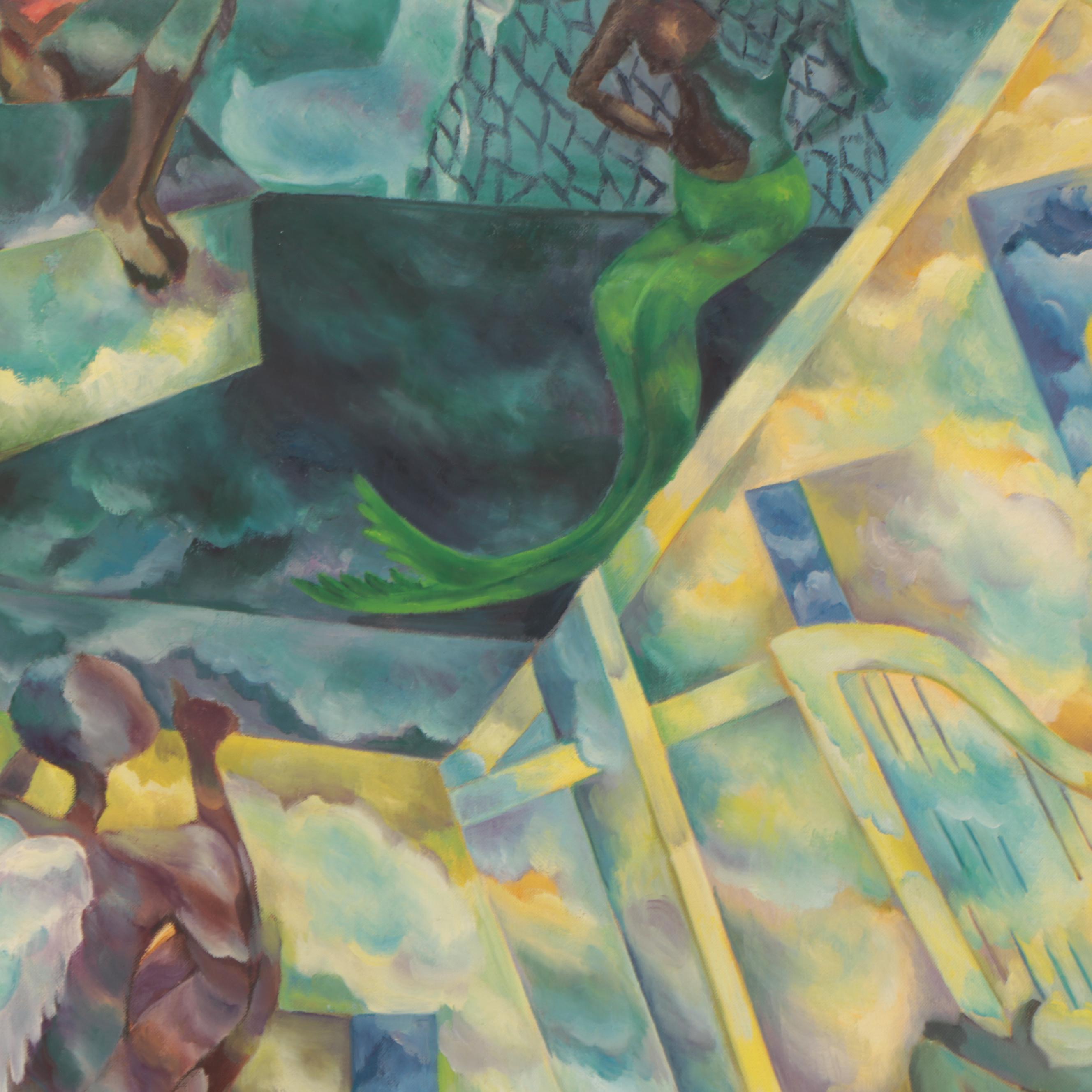 Lee Loring Narrative Oil Painting "Kite," 1946