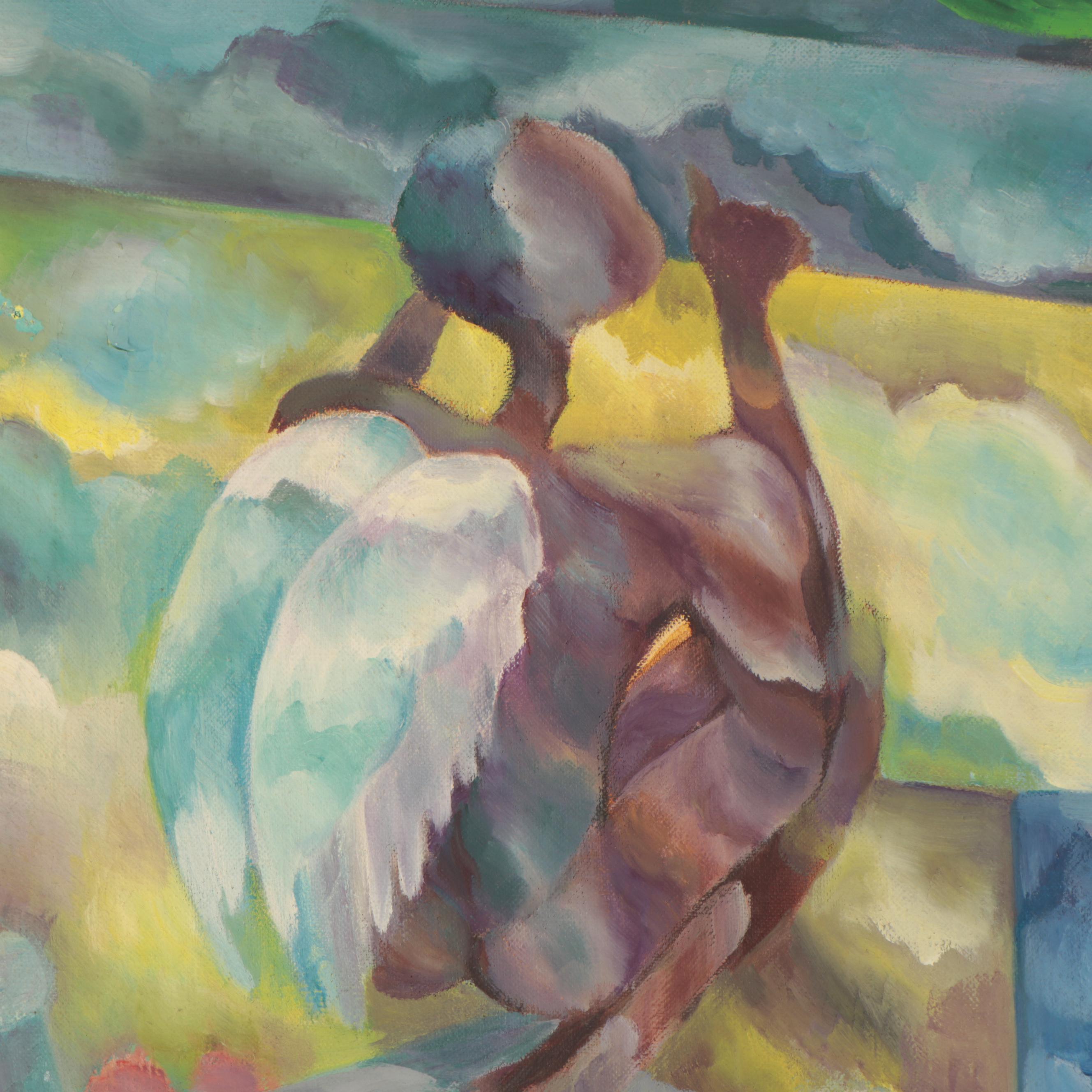 Lee Loring Narrative Oil Painting "Kite," 1946