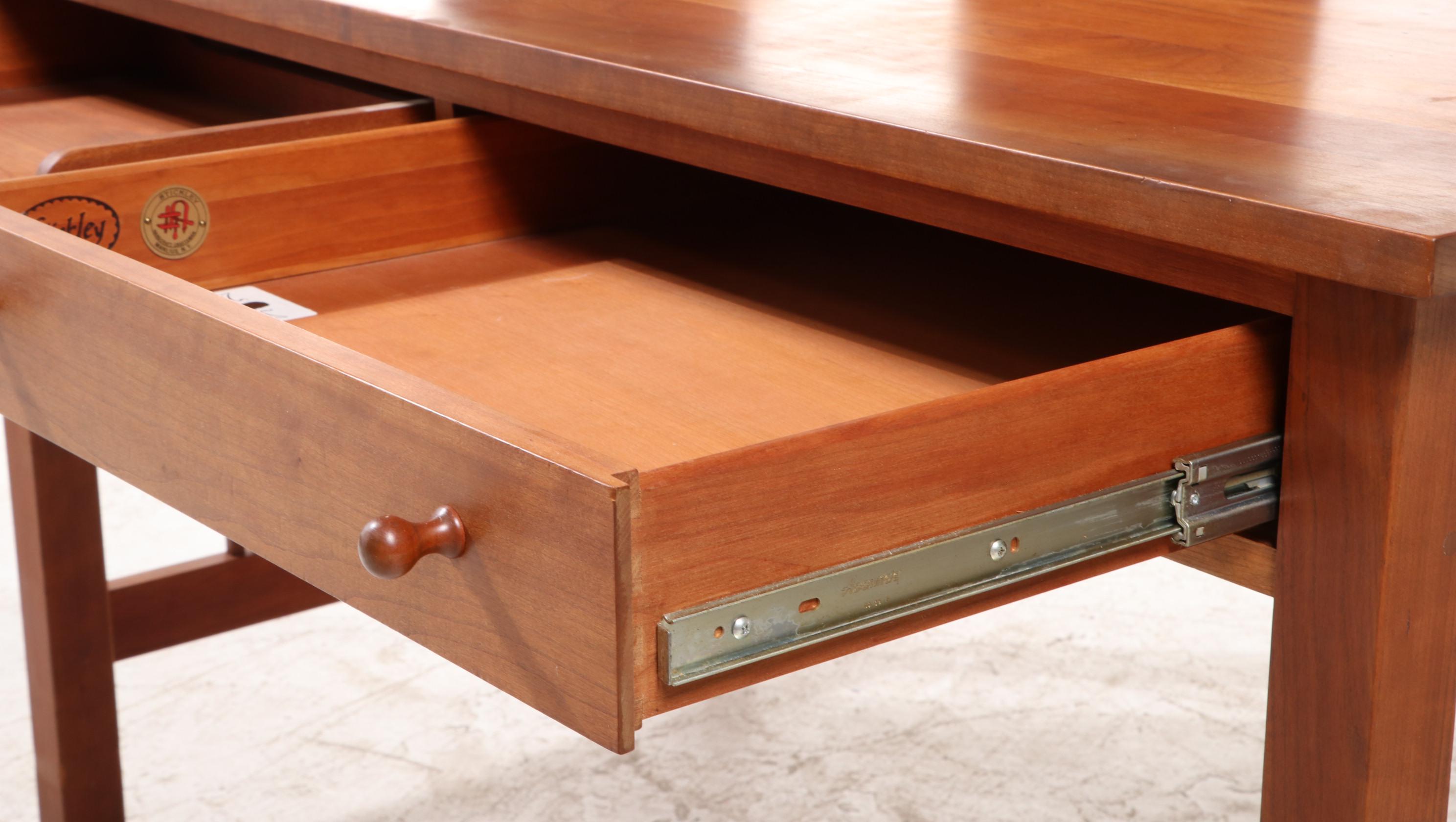 Stickley Cherry Desk with Upper Cabinet and Shelves