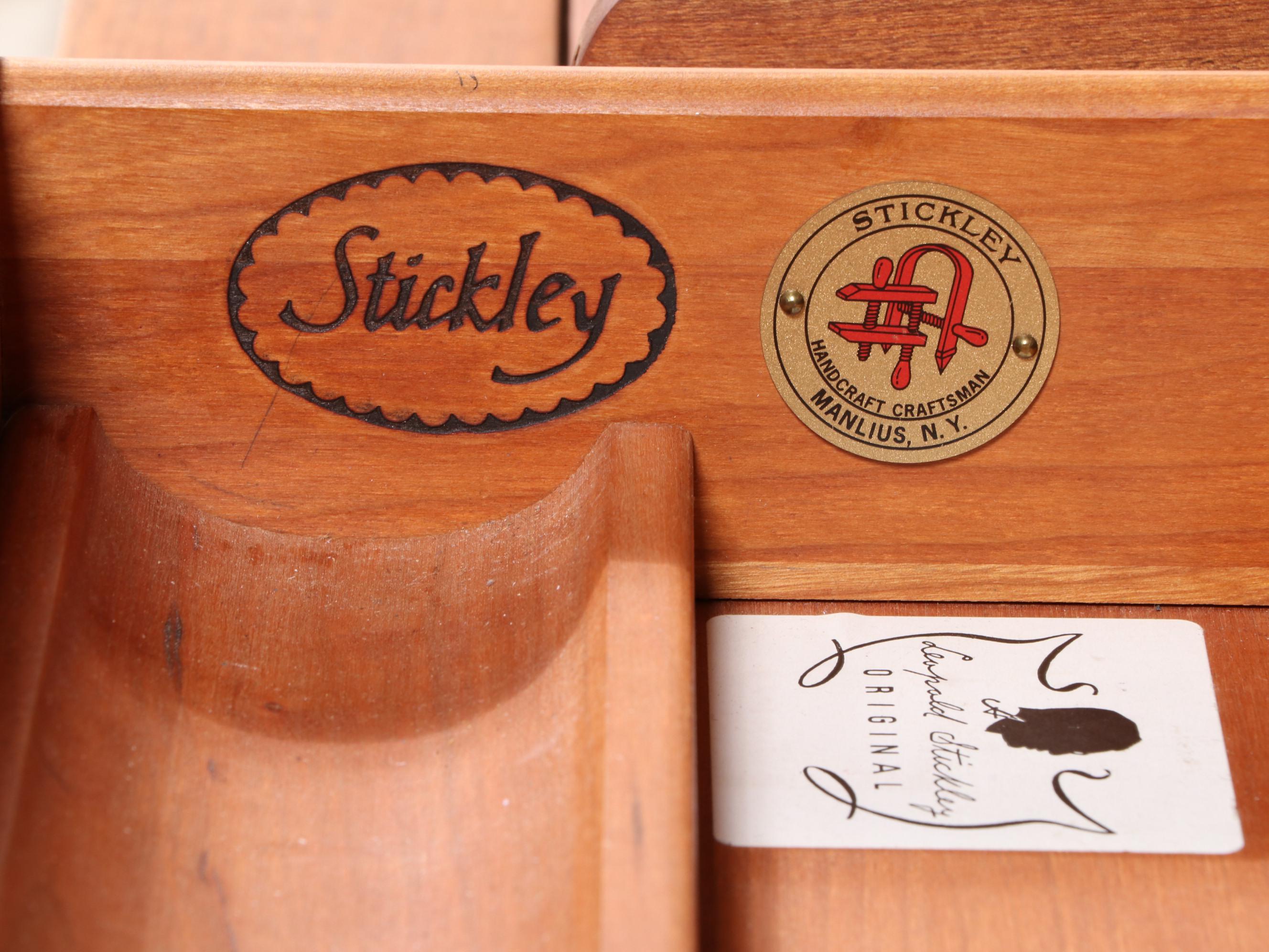 Stickley Cherry Desk with Upper Cabinet and Shelves