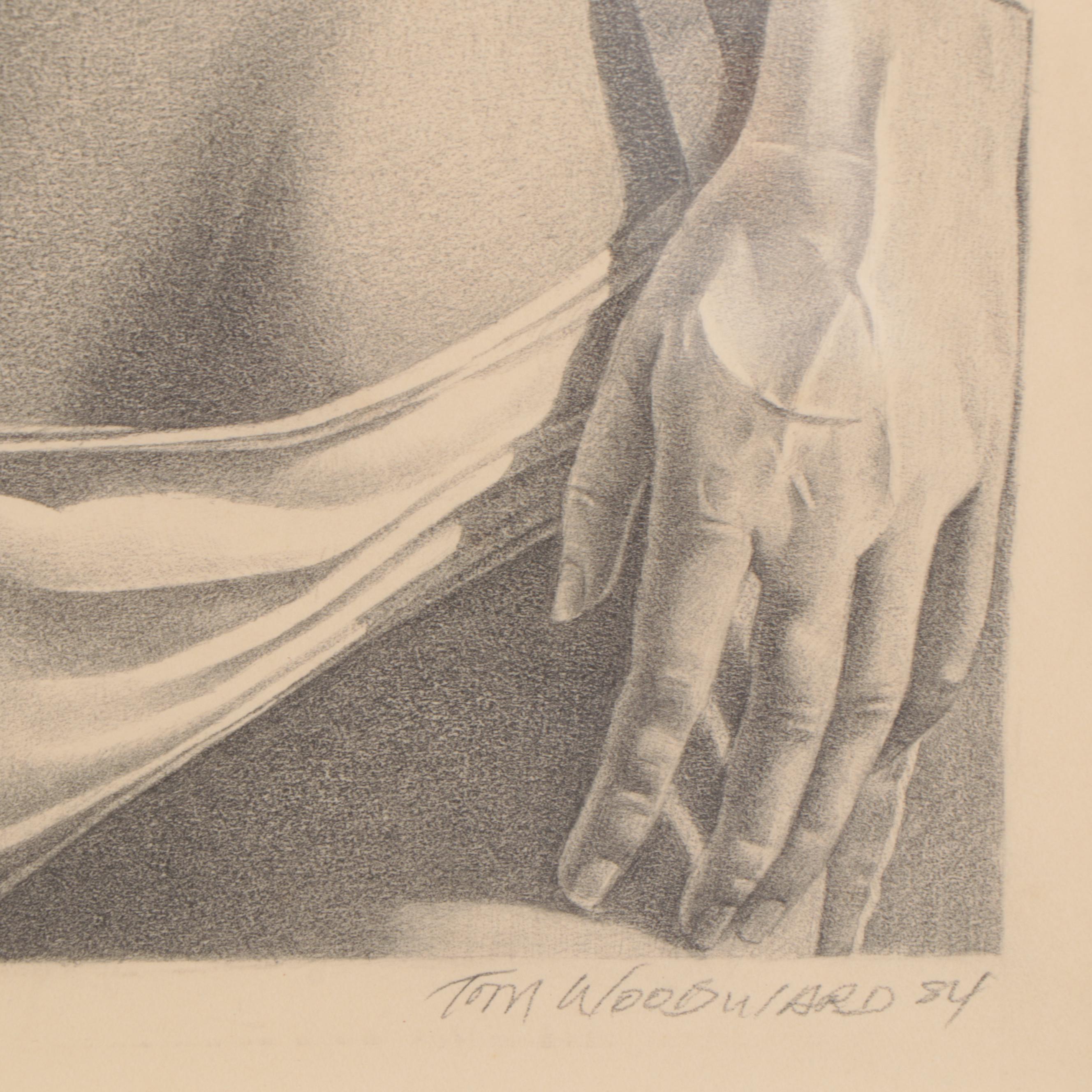Tom Woodward Figural Graphite Drawing "Dreaming of the Texas Two-Step," 1984