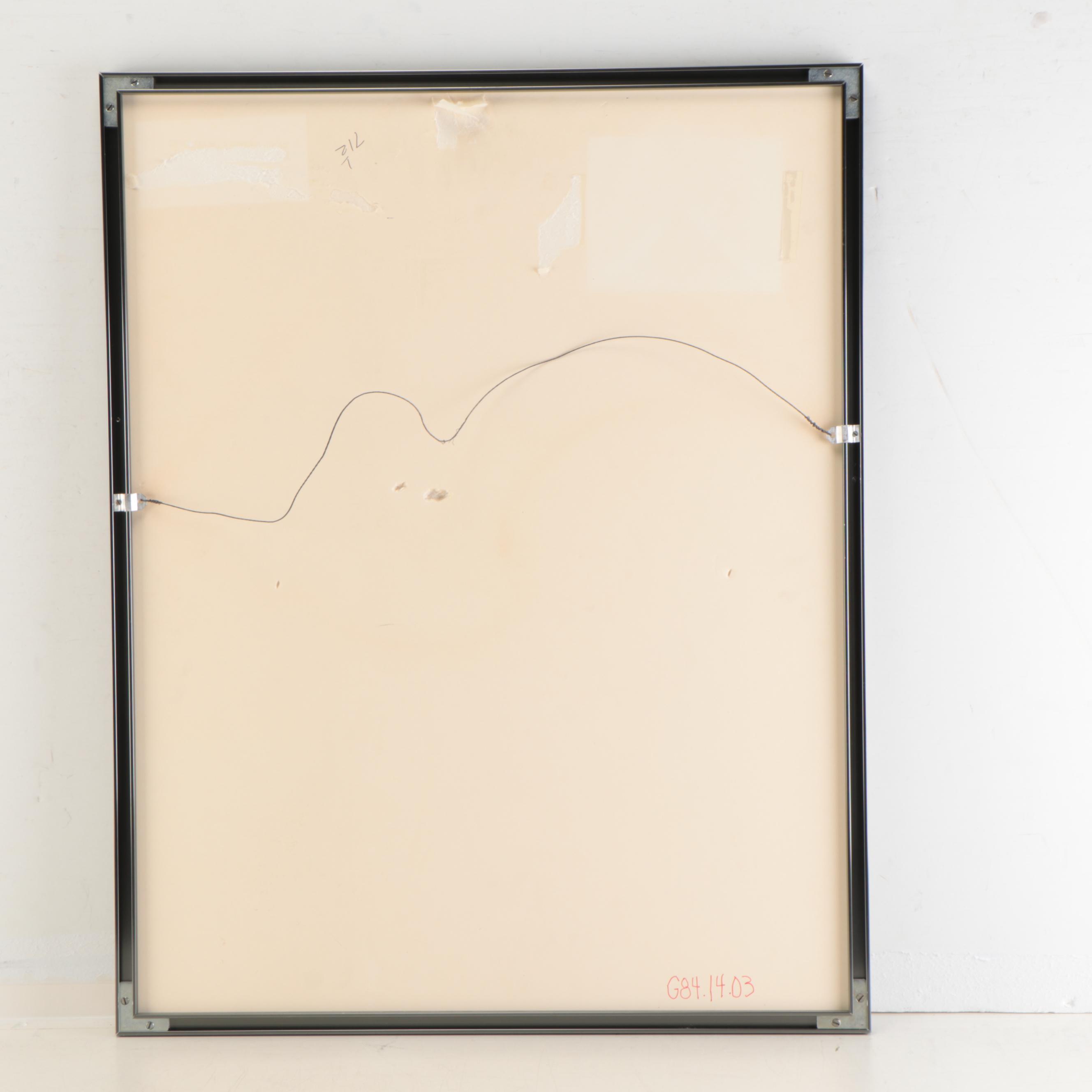 Tom Woodward Figural Graphite Drawing "Dreaming of the Texas Two-Step," 1984