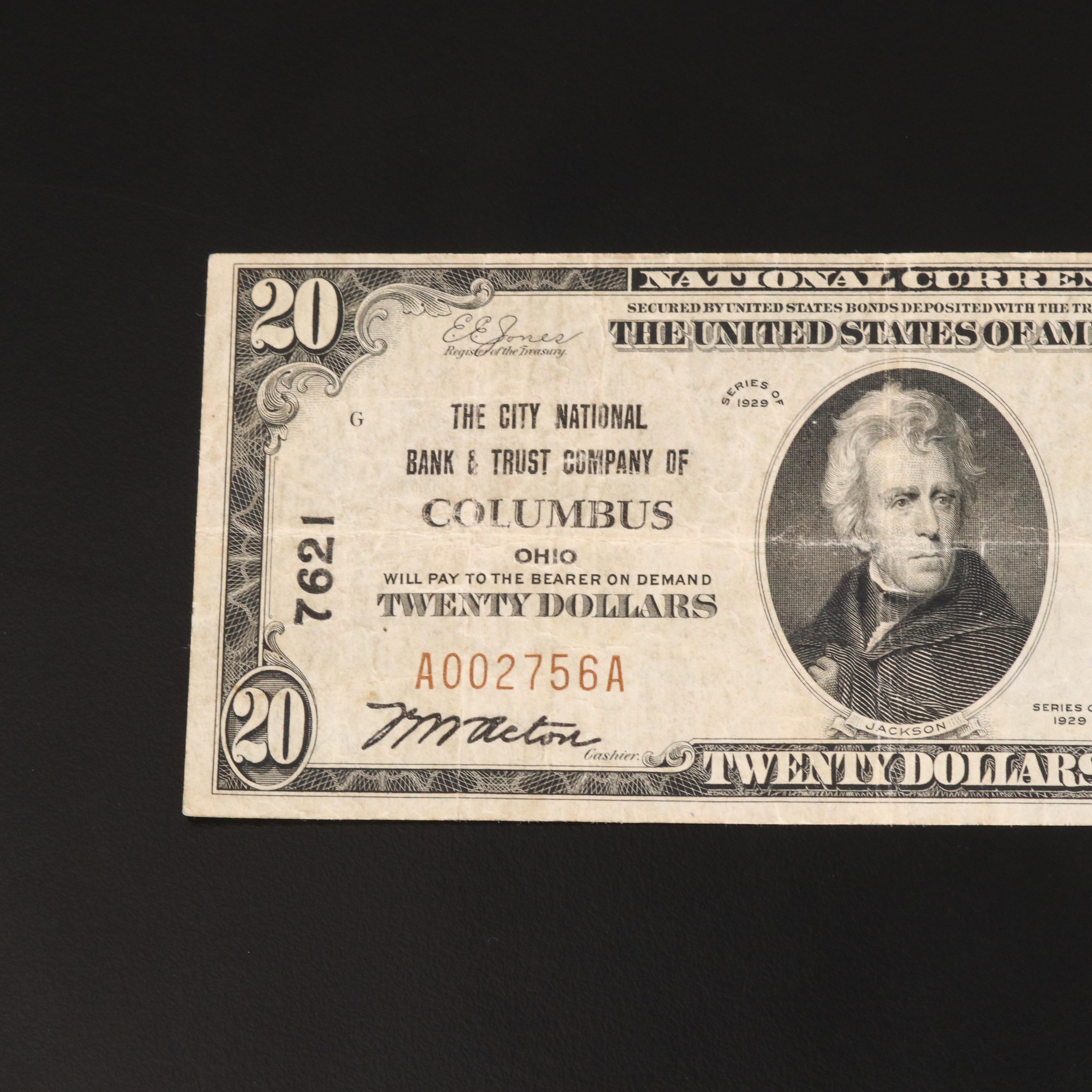 Series of 1929 $20 National Currency Note