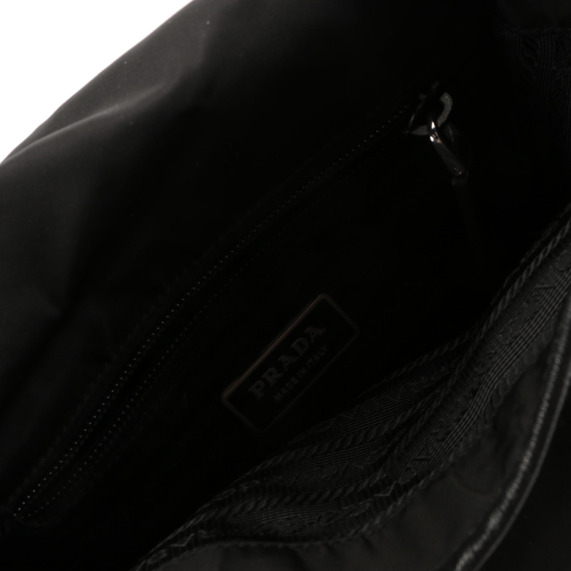 Prada Black Nylon Crossbody with Leather Trim