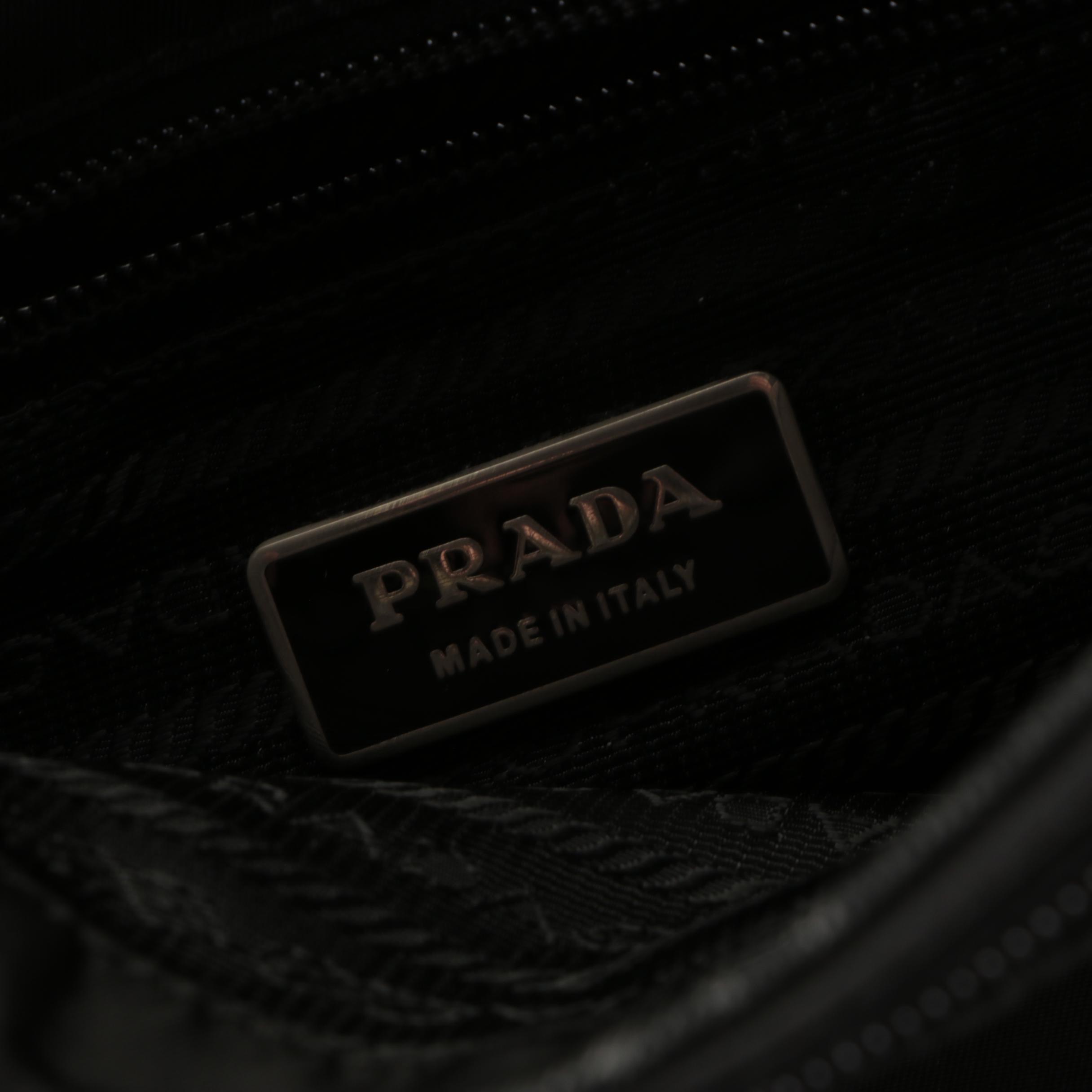 Prada Black Nylon Crossbody with Leather Trim
