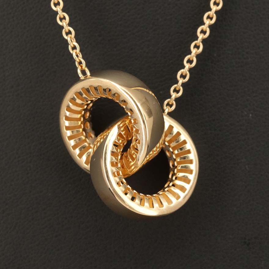 Italian 18K Interlocking Circle Necklace