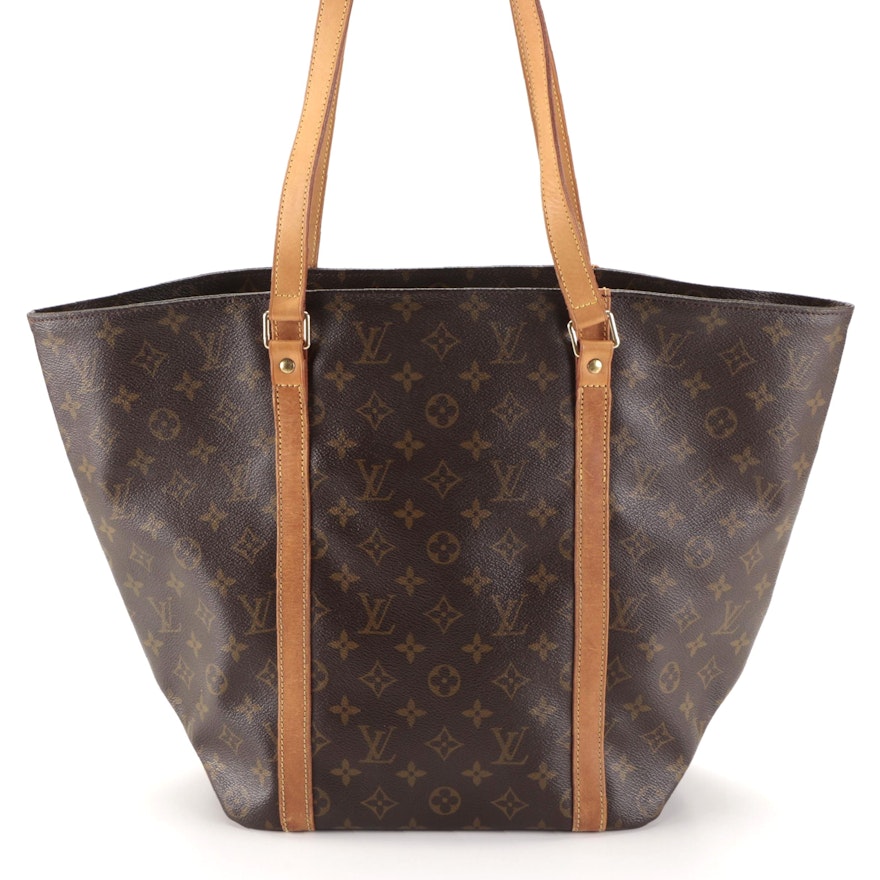 Louis Vuitton Sac Shopping Tote in Monogram Canvas and Vachetta Leather