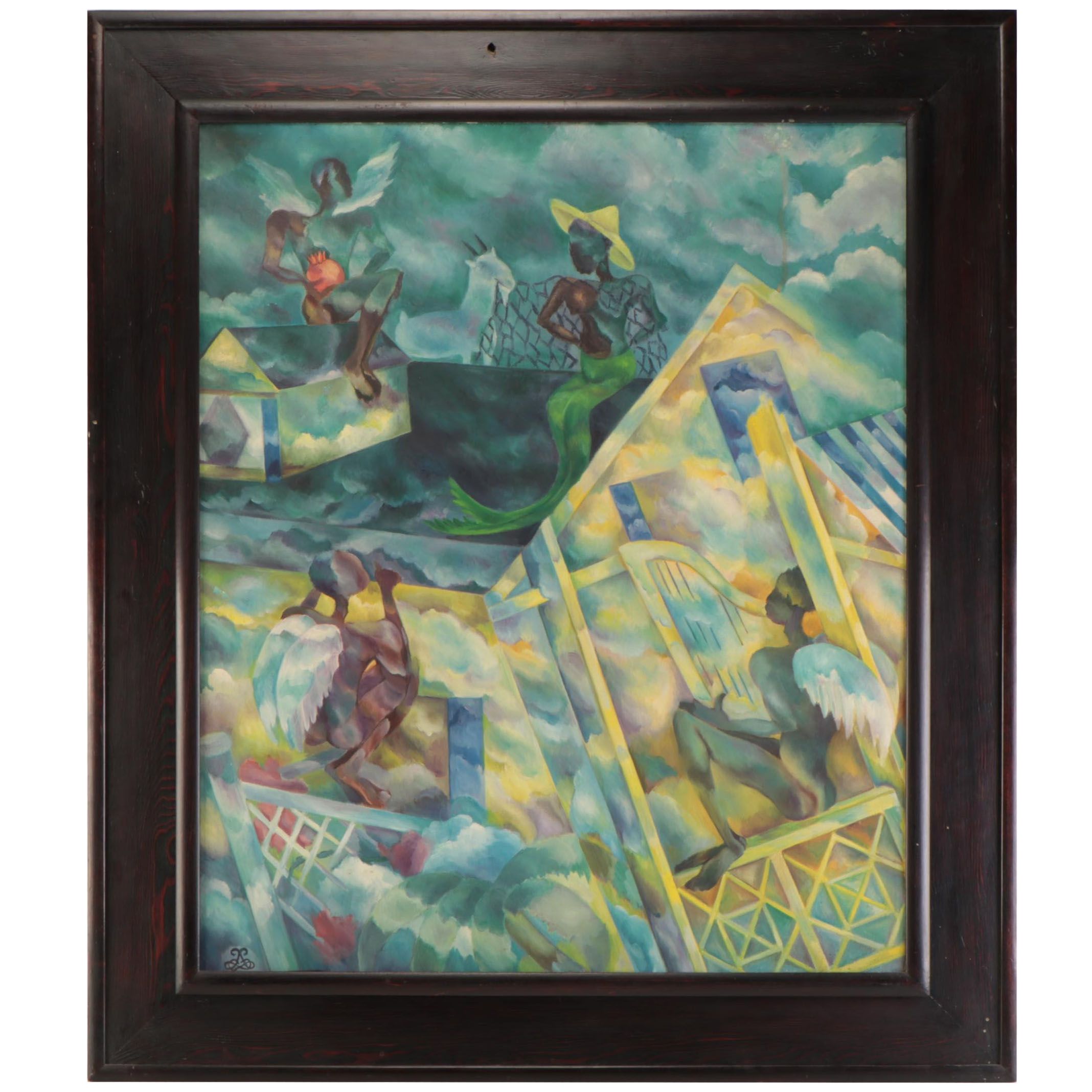 Lee Loring Narrative Oil Painting "Kite," 1946