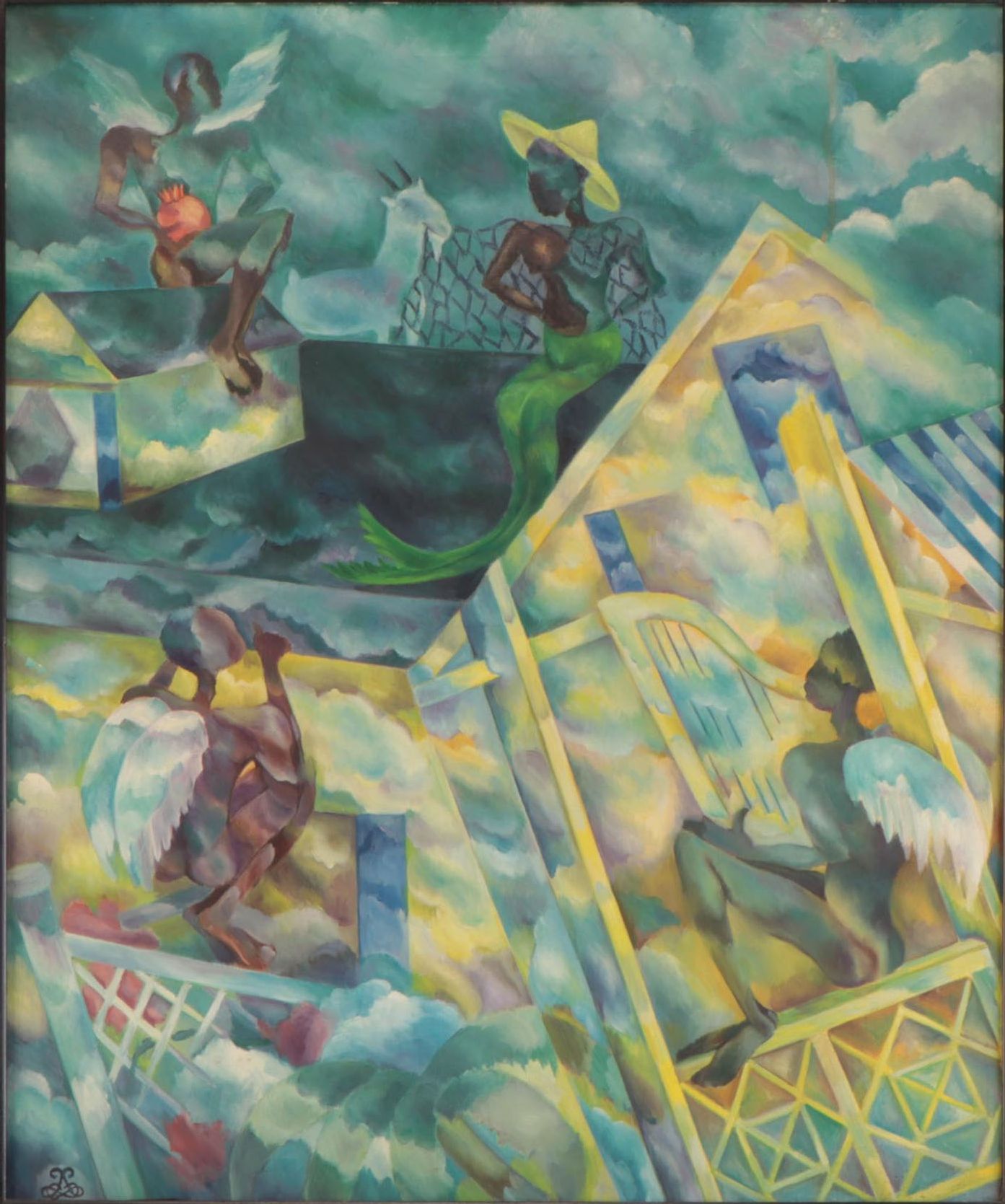 Lee Loring Narrative Oil Painting "Kite," 1946