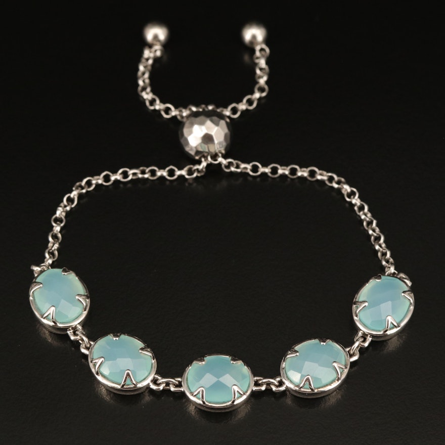 Sterling Chalcedony Bolo Bracelet