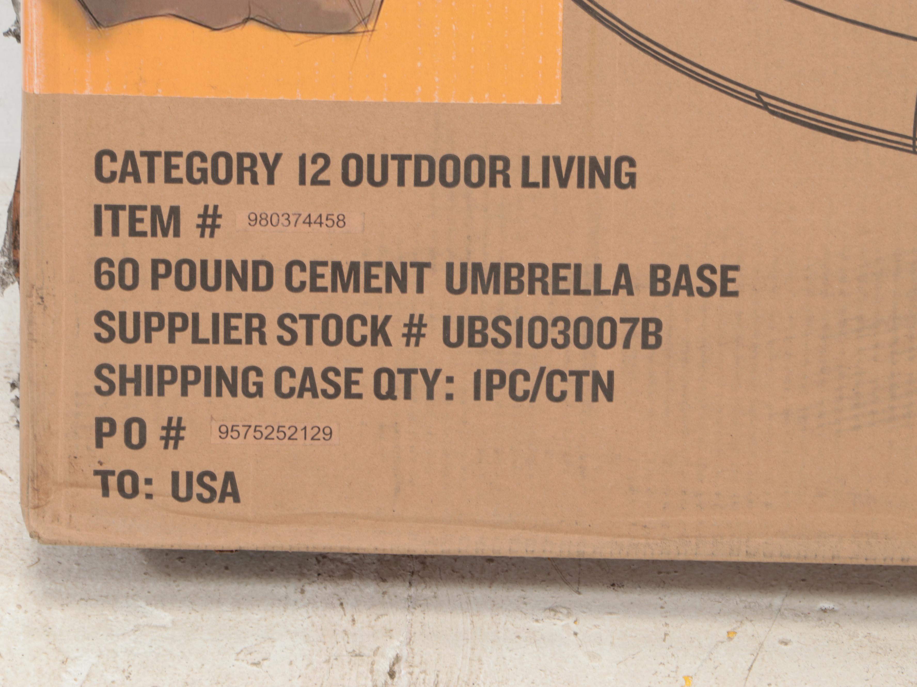 Member's Mark 60 Lbs Cement Umbrella Base