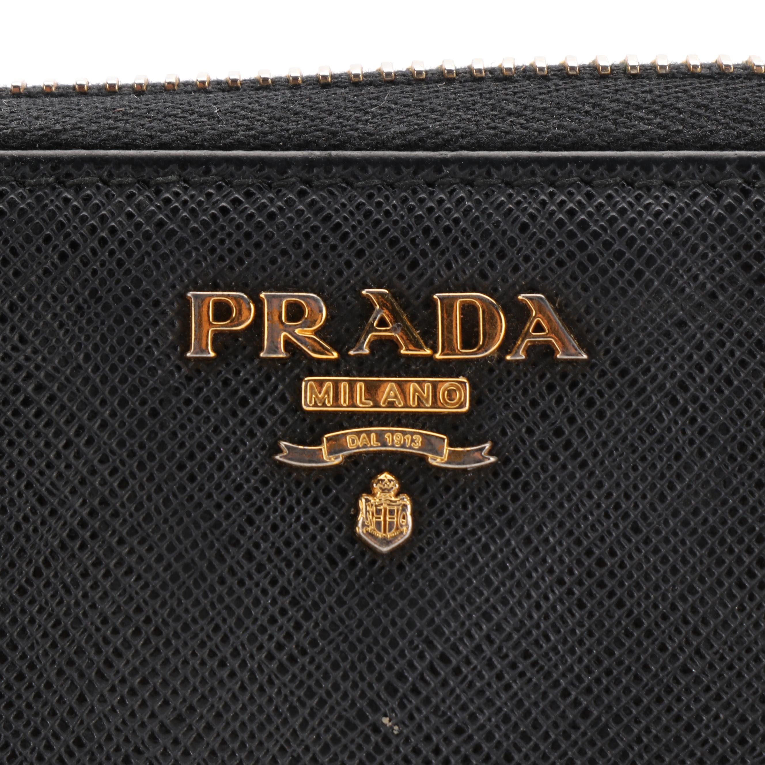 Prada Zip Around Wallet in Saffiano Leather