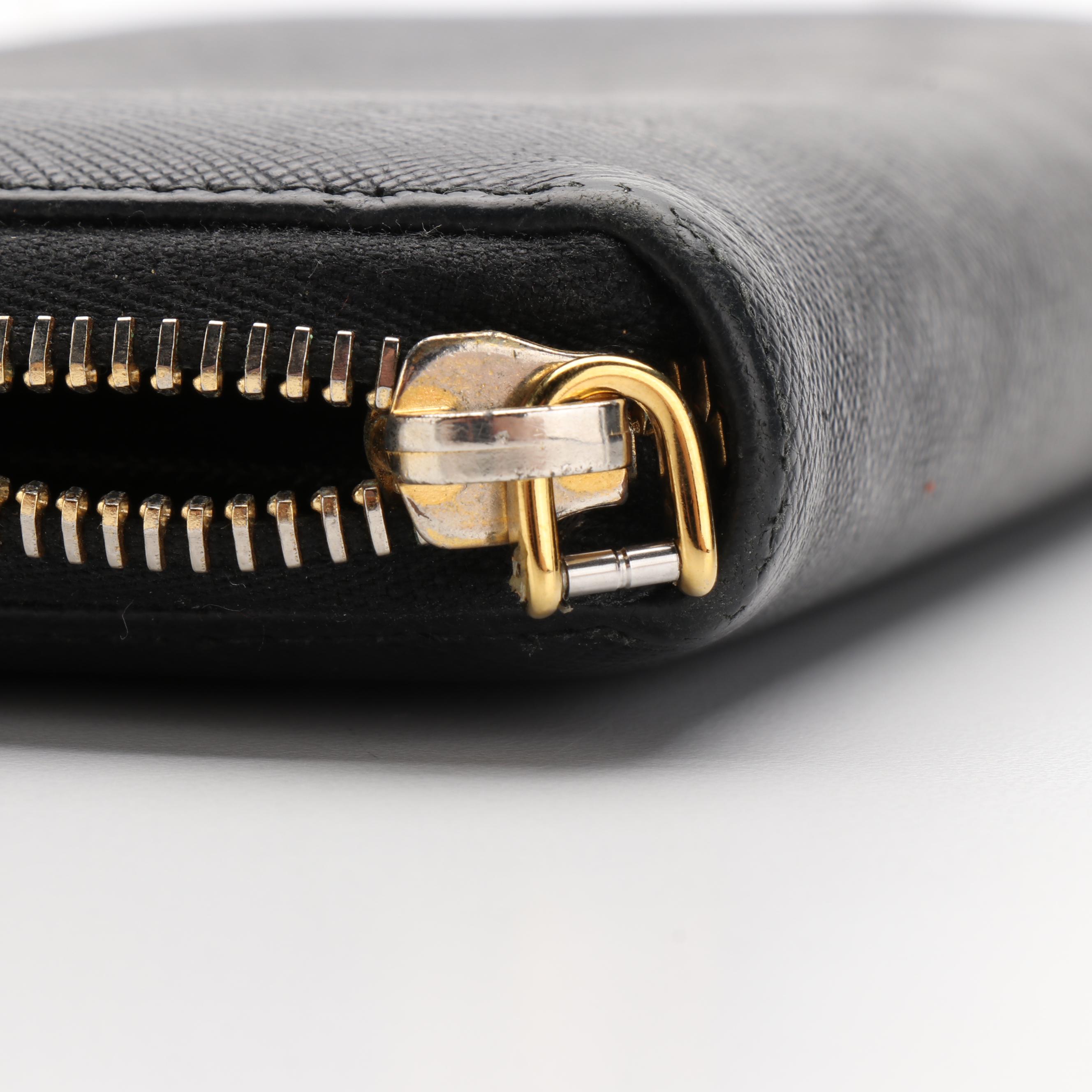 Prada Zip Around Wallet in Saffiano Leather