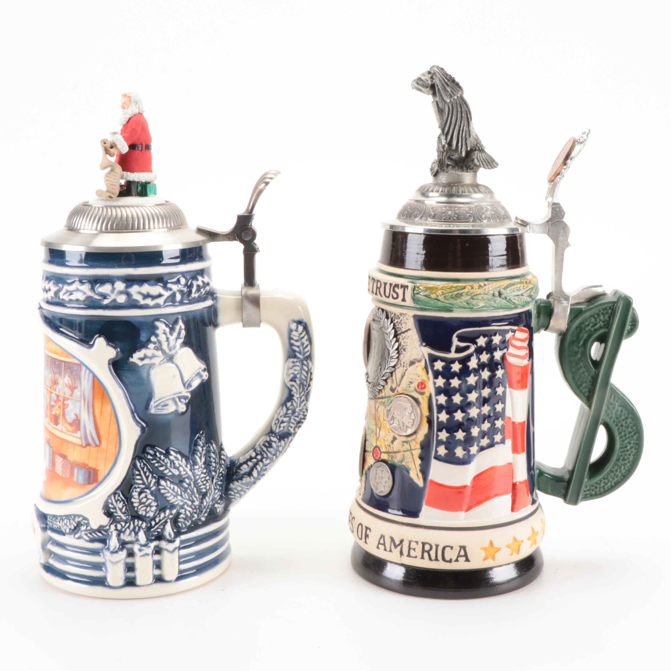 Gerz St. Pauli Girl Bottle Shaped with Other Stein and Mug