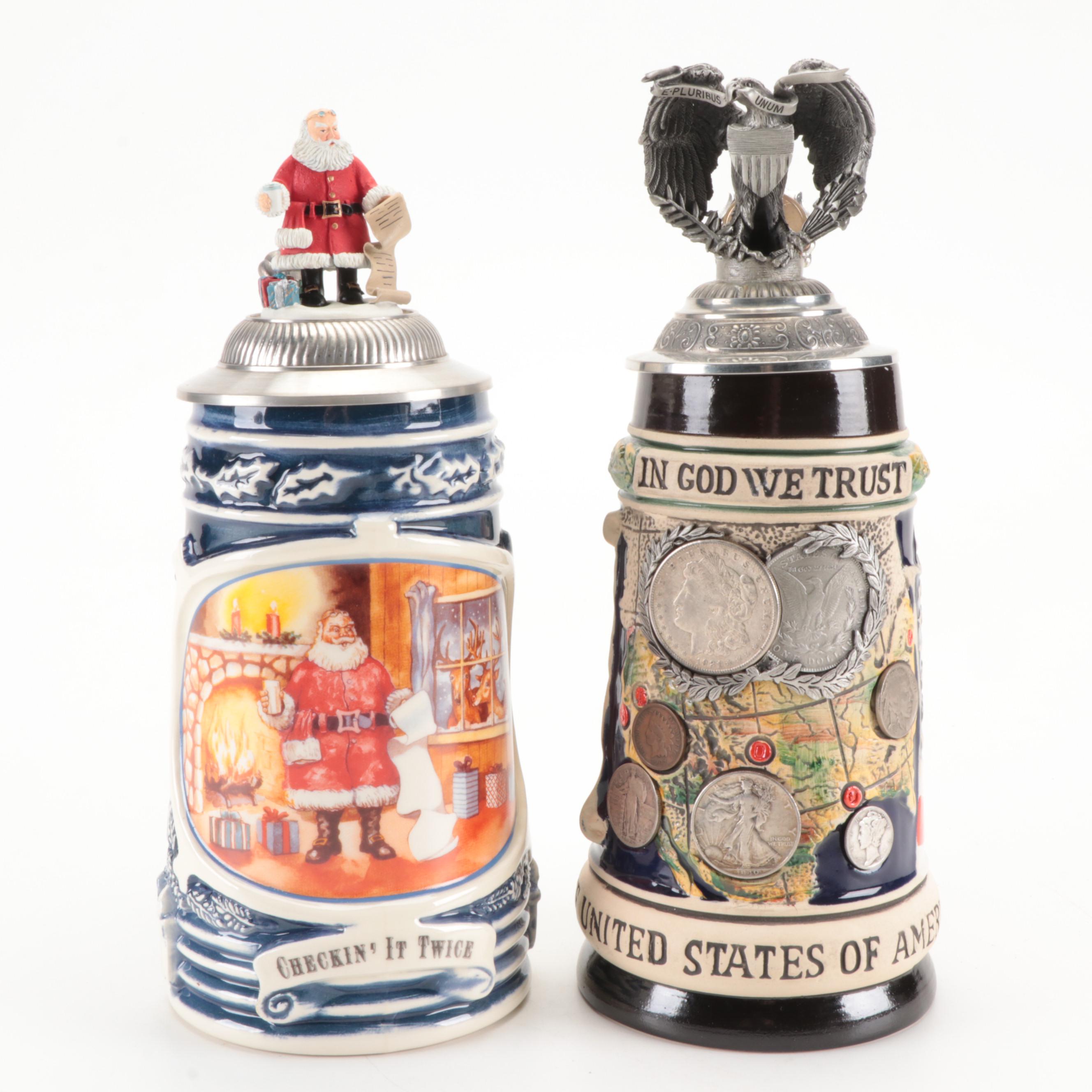 Gerz St. Pauli Girl Bottle Shaped with Other Stein and Mug