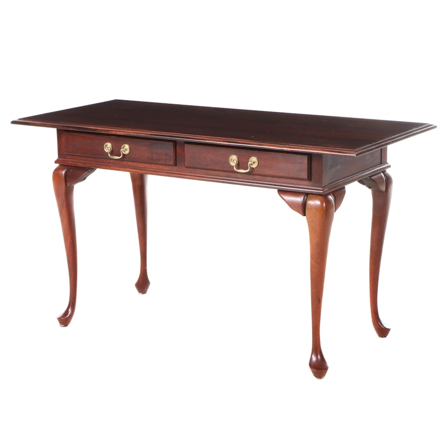 Queen Anne Style Mahogany Writing Table, Late 20th Century