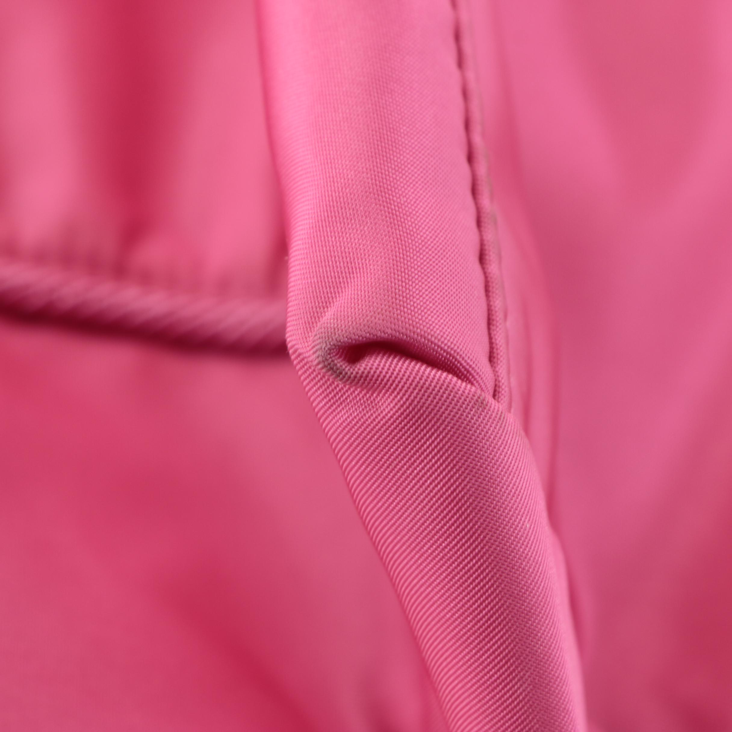 Prada Bow-Embellished Front-Pocket Shoulder Tote in Fuchsia Nylon Gabardine